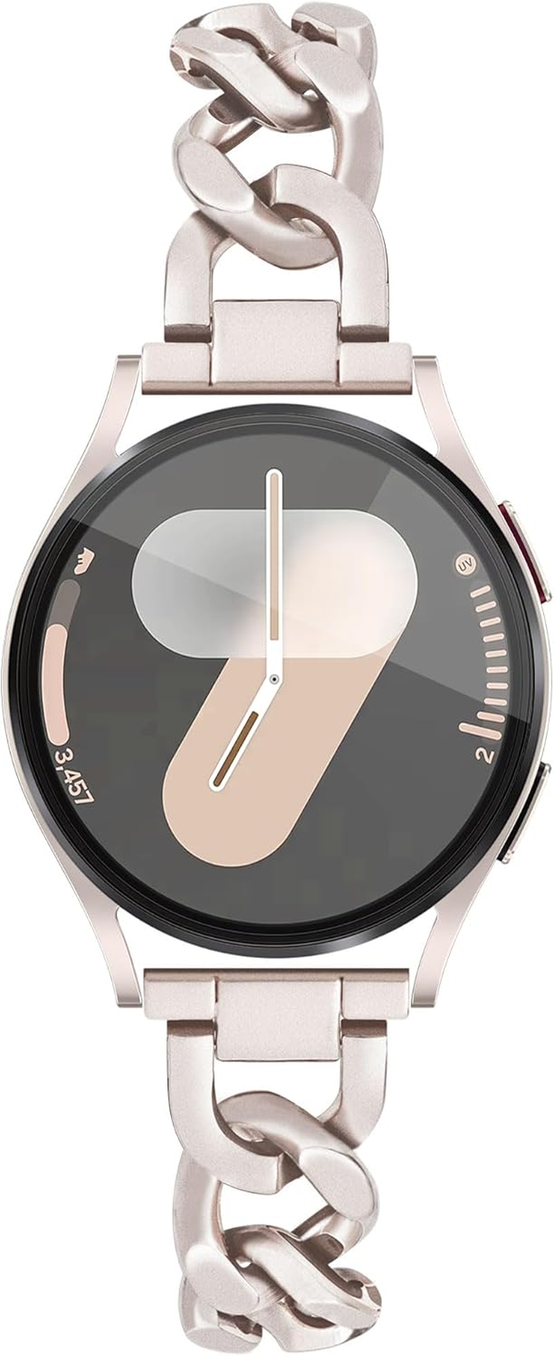 Ocaer Compatible with Samsung Galaxy Watch 7 & 6 Series & Watch 5 Pro & Active 2, Metal Band 20Mm (Silver) - A-Rose Gold image number 7