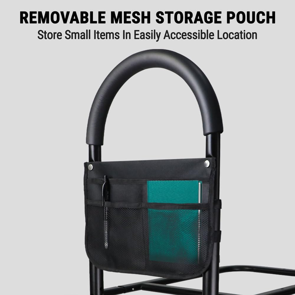 Bedside Safety Bed Rail W/Pouch Elderly Mobility Adjustable Rack Support Bar image number 4