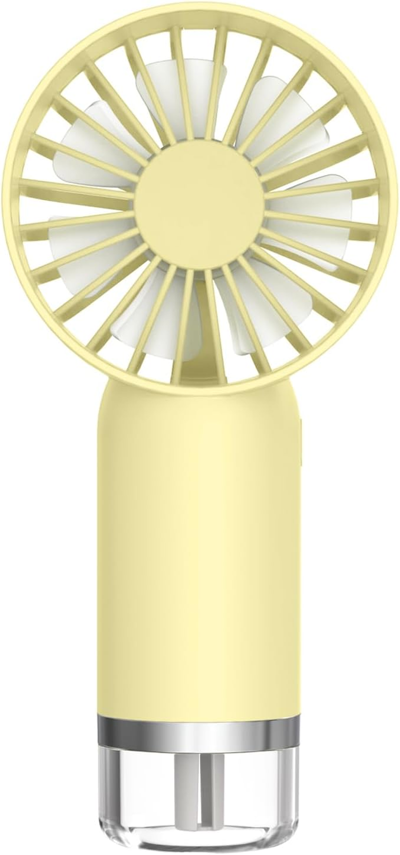 Misting Fan Portable, Handheld Personal Mister Fan, Small Fan Rechargeable, Mini Spray Water Mist Fan, Kids Women Portable Fan for Travel, Outdoors, Hiking, Camping Home Office (Yellow)