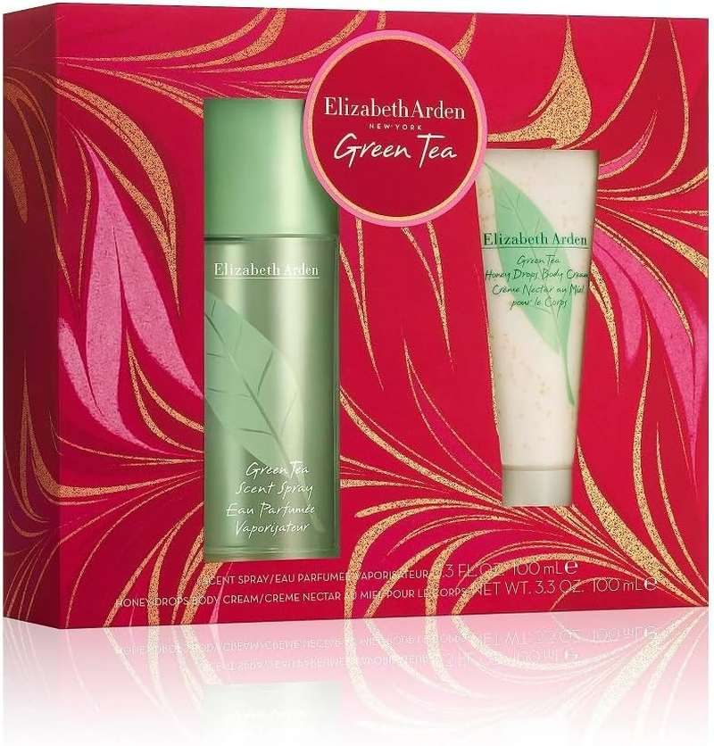 Green Tea by Elizabeth Arden for Women - 2 Pc Gift Set 3.3Oz Scent Spray, 3.3Oz Body Cream