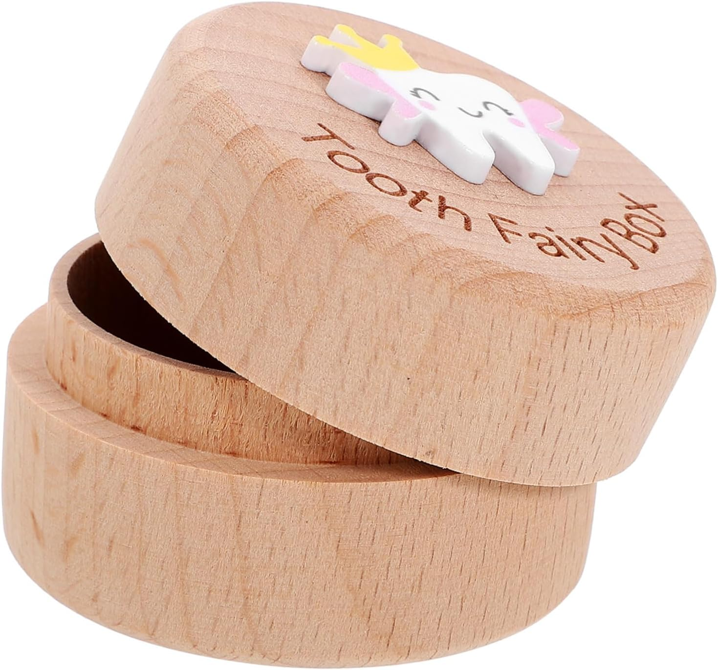 ULTECHNOVO Wooden Deciduous Tooth Box for Boys and Girls Tooth Holder Storage Container Box Collection and Keepsake Preservation