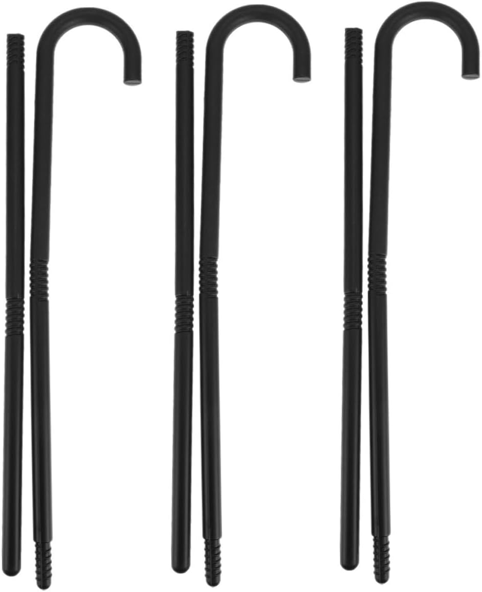 FRCOLOR Dress up Cane Prop Set 3Pcs Black Walking Stick Props for Masquerade Carnival Costumes image number 1