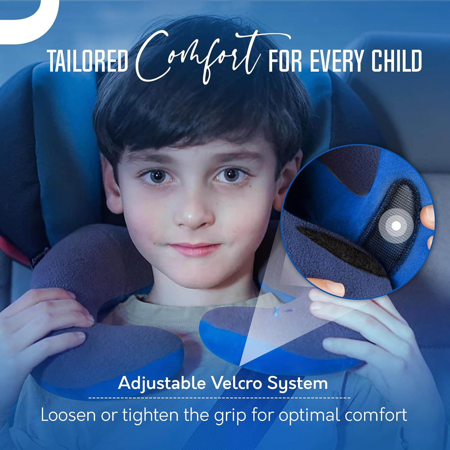 BCOZZY Kids Travel Pillow, Patented Neck & Chin Design That Keeps Childs Head from Bobbing, with New Fastening Feature, Provides Complete Head Support for Comfortable Sleep on the Go. Child, Lilac image number 4