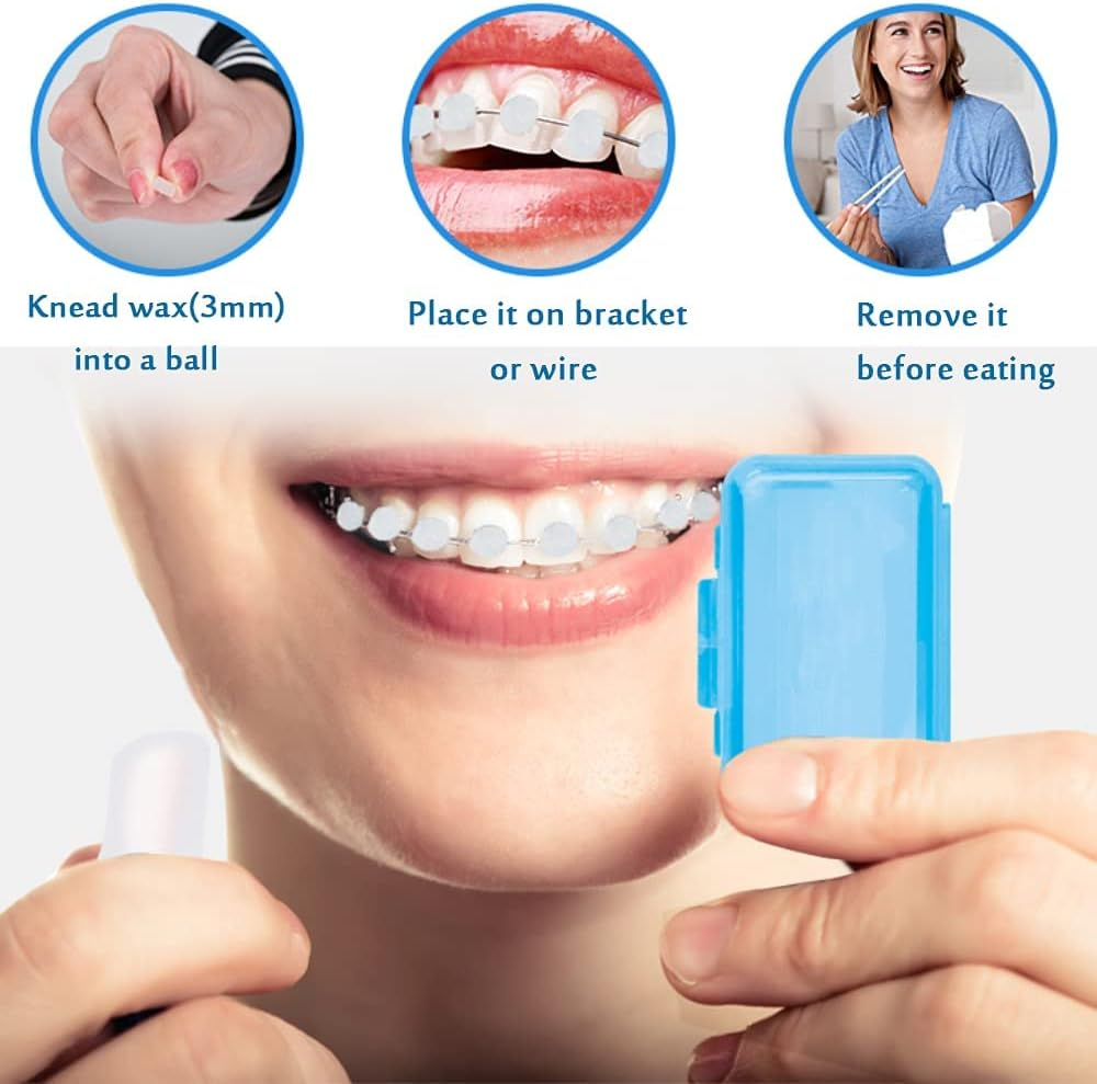 Orthodontic Braces Wax for Teeth - 6 Pack, Dental Care Wax for Braces Wearer, Colorful, Relieves Irritation &ndash; SZTTY (6) image number 3