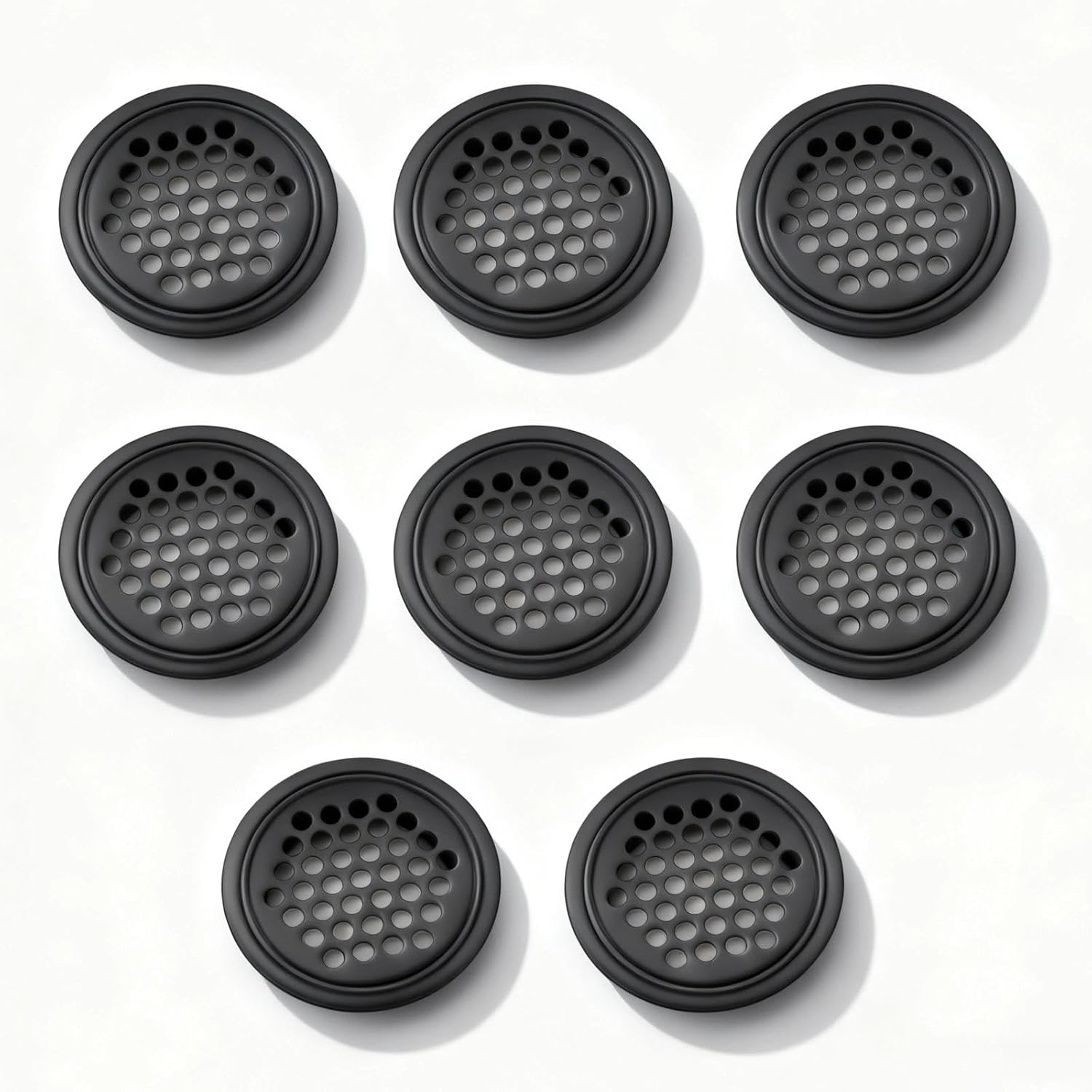 WJUAN 8 Pieces Circular Ventilation Grille Stainless Steel Stainless Steel Ventilation Hole Ventilation Grille round for Kitchen, Bathroom, Cabinet, Bookcase and Wardrobe (Black) image number 4