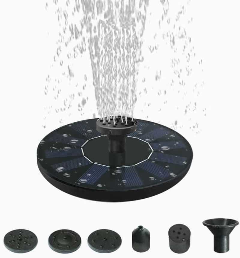 Solar Bird Bath Fountain Pump with 6 Nozzles &ndash; Floating Solar Fountain Pump for Bird Bath, Garden, Aquarium & Outdoor Decor &ndash; Free Standing Solar Powered Water Fountain &ndash; No Wiring Needed (16CM) image number 1