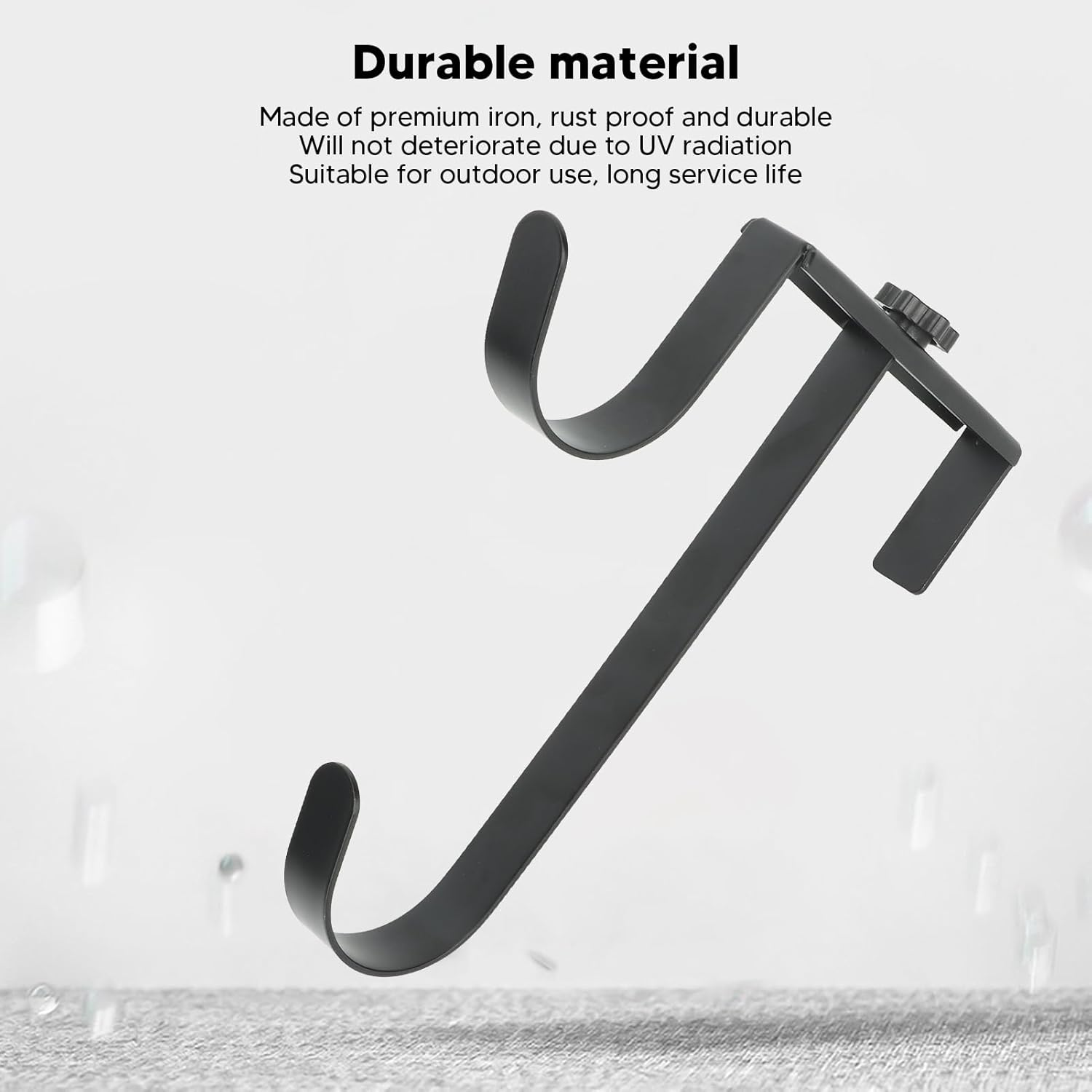 Omabeta 2PCS Pool Pole Hooks for 1-4.5" Pool Fences and Walls, Adjustable Width for Swimming Pool,8.9X7.1 Telescopic Poles Brushes Garden Tools,Heavy Duty Garage Utility Hook for Hose Hanging image number 2