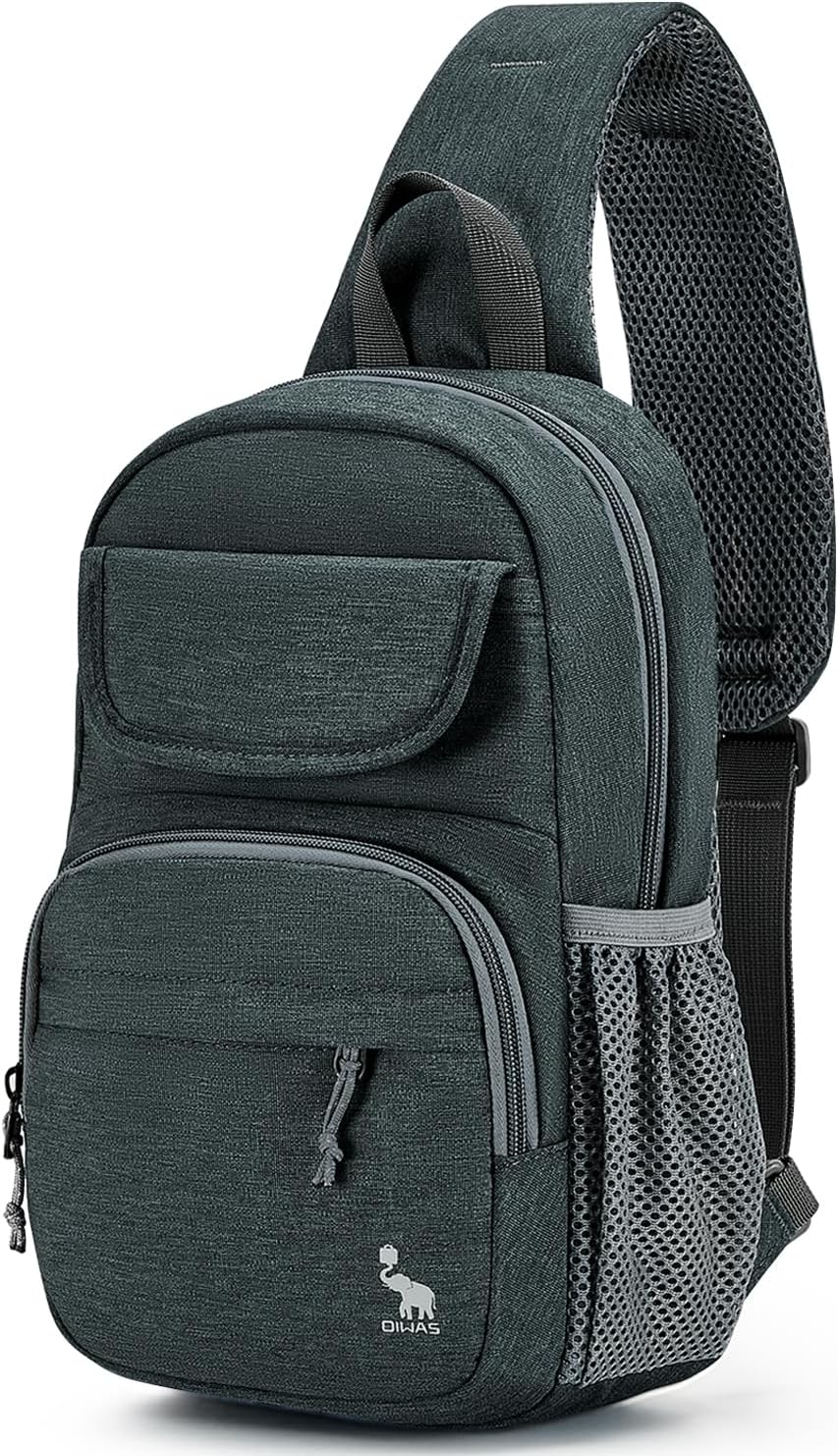 OIWAS Sling Bag Crossbody Backpack for Men, One Strap Backpack Hiking Daypack Chest Bag for Women