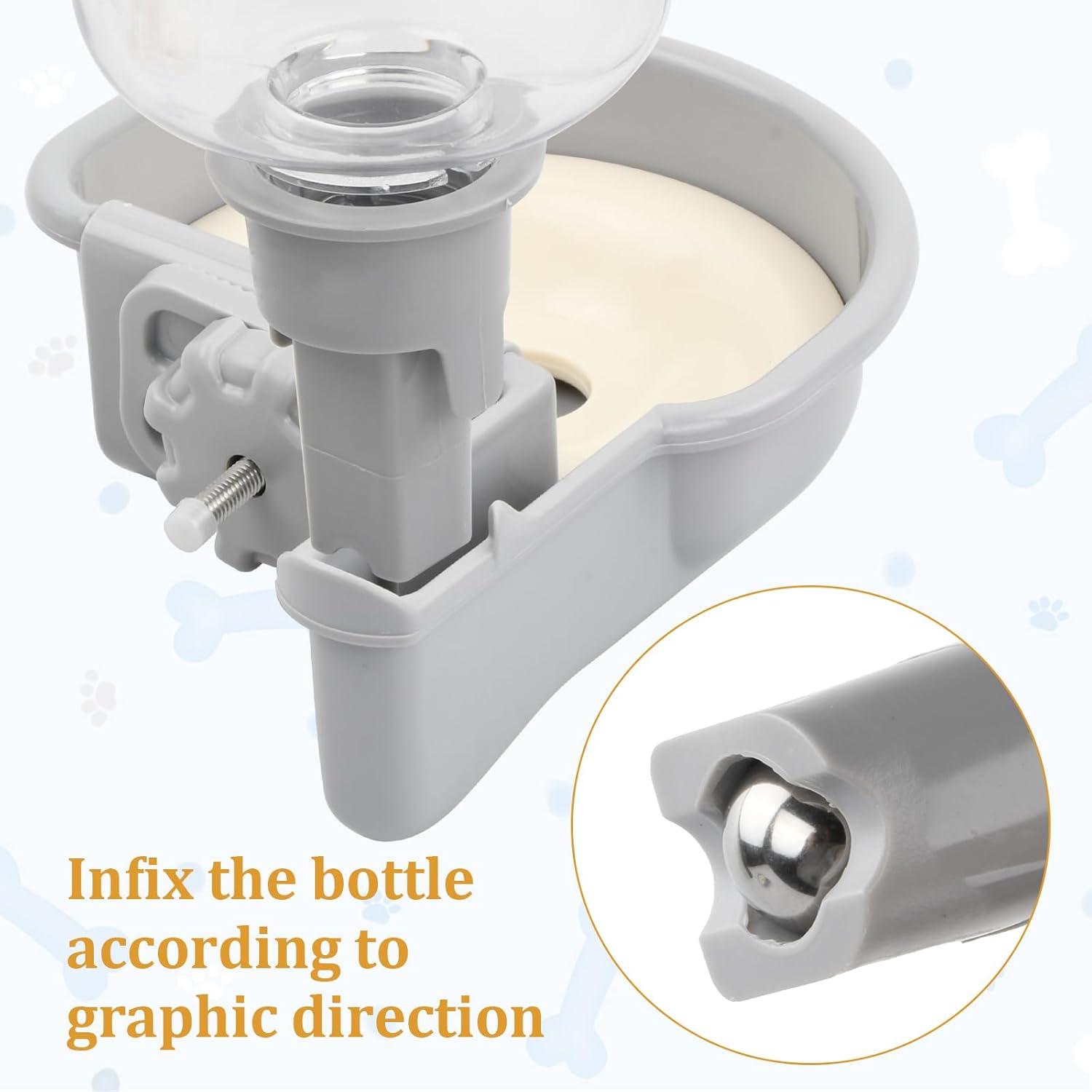 Pet Water Dispenser, Water Bottle for Dog Cages, 480 Ml Dog Drinking Bottle, Pet Drinking Fountain, Automatic Water Bowl for Cat Dog Rabbit Animal (Blue) image number 1