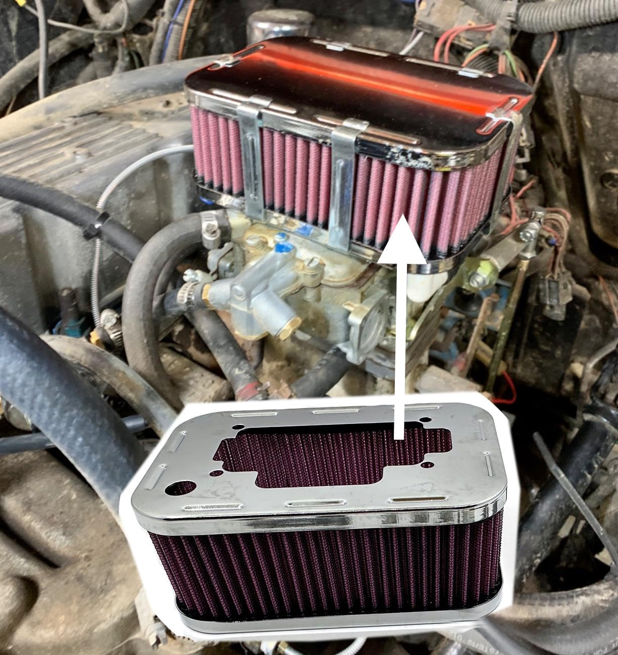 Air Filter Assembly for We-*Ber 32/36 DGV DGAV DGEV Carburetor 99217.331 Washable image number 4