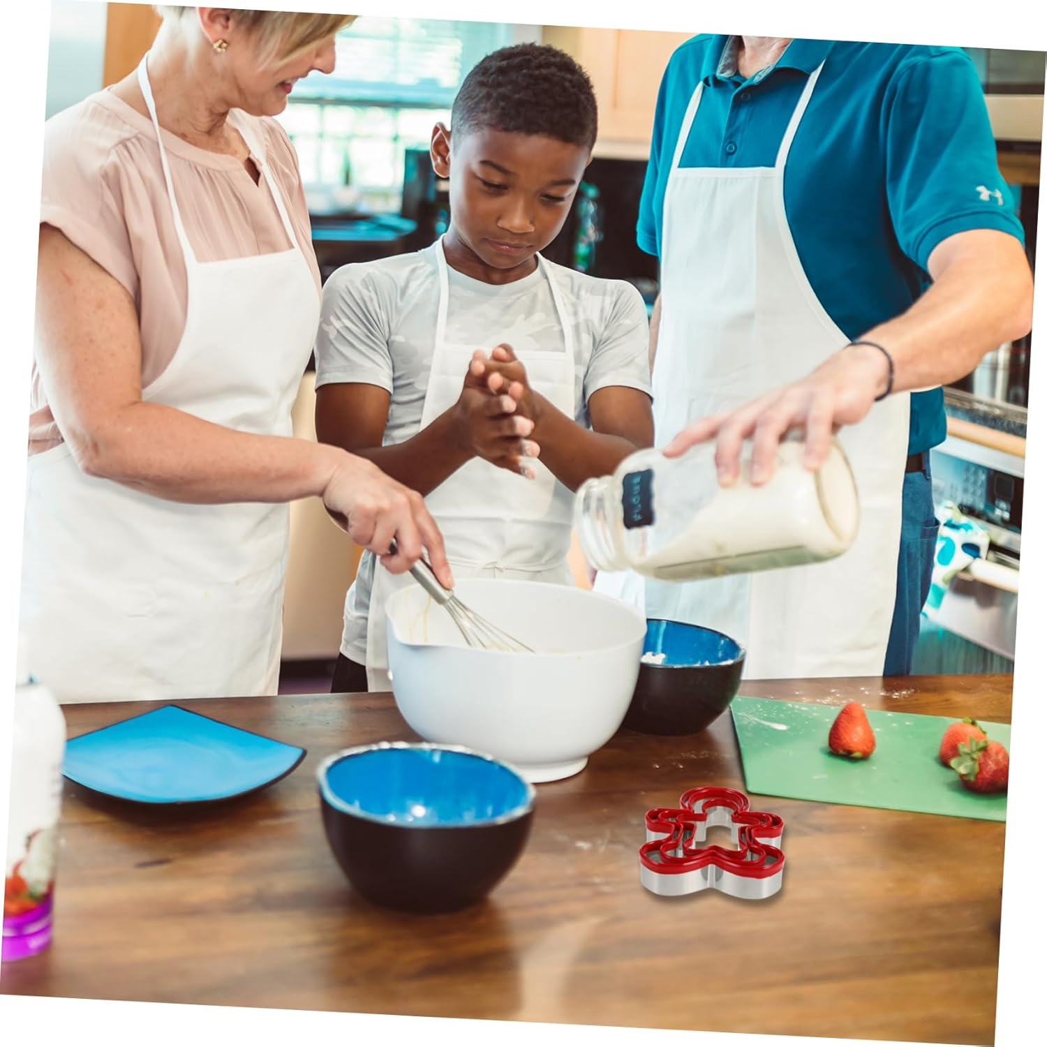 Luxshiny 3Pcs Gingerbread Man Mold for Cookie Baking Reusable Gingerbread Cutout Molds DIY Pastry Cutter for Christmas Cookie Shapes image number 1