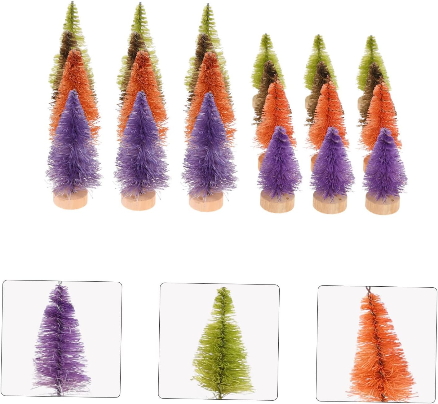 24Pcs Mini Christmas Tree Decorations Desktop Artificial Xmas Tree Ornaments for Christmas Shape Home and Festival Scene Decor image number 4