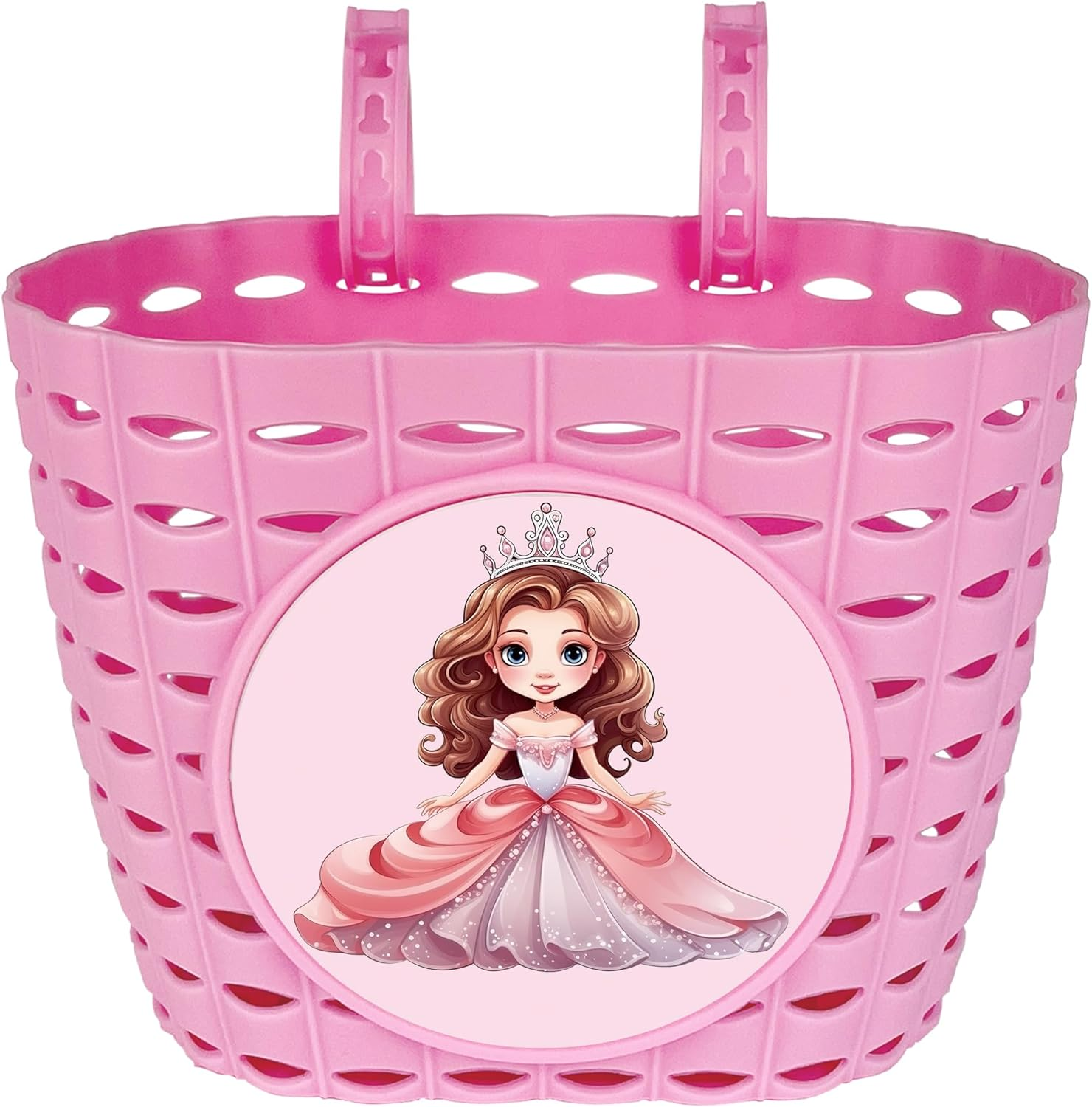 Kids Bike Basket for Girls, Pink Bicycle Front Handlebar Basket, Adjustable Plastic Tricycle Basket for Baby Girls, Toddlers image number 3