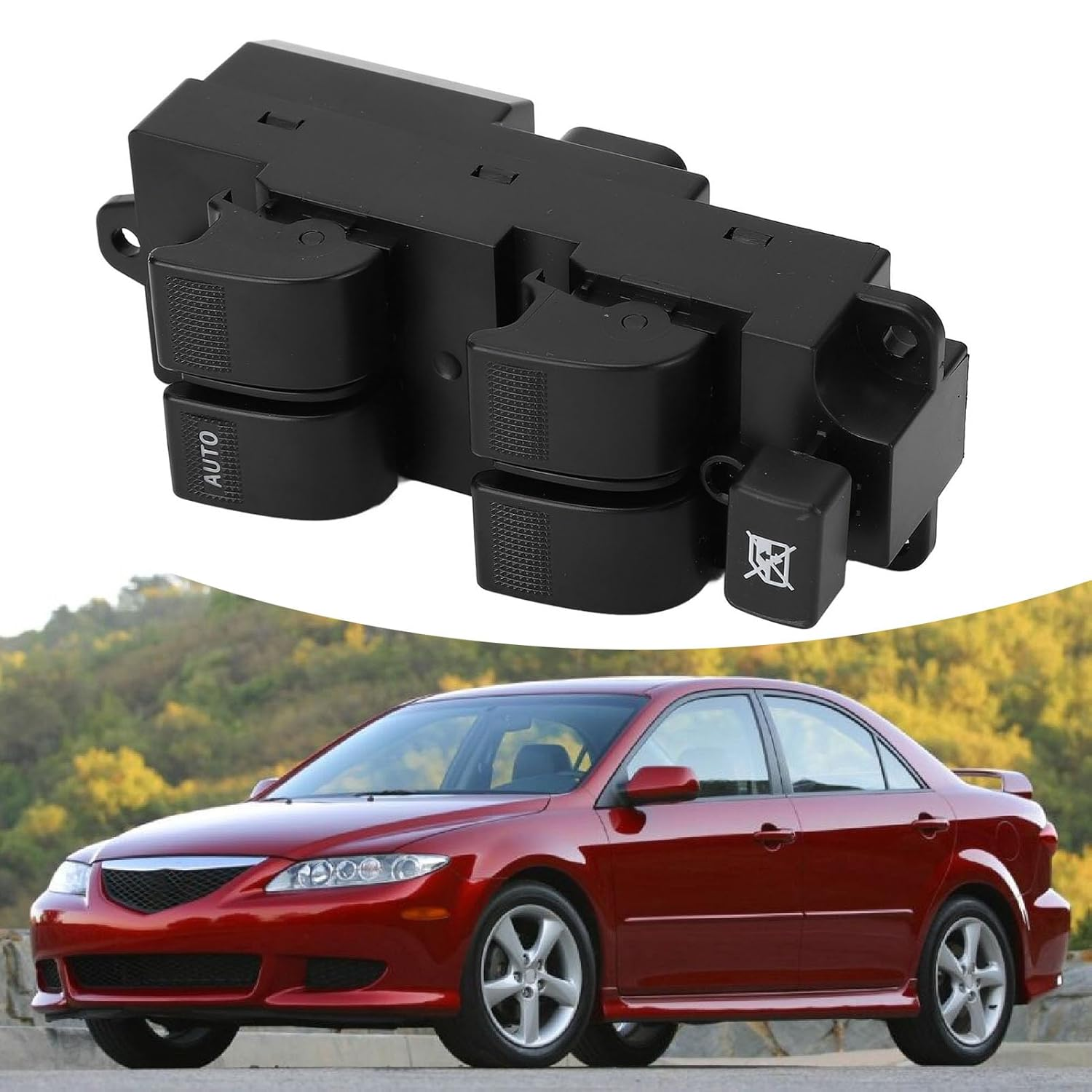 Master Power Window Switch Front Left Driver Side for Mazda 6 2003 to 2005, OE : BL4E 66 350AL2, Front Left Driver Side Window Control Button, Power Master Window Switch Control image number 3