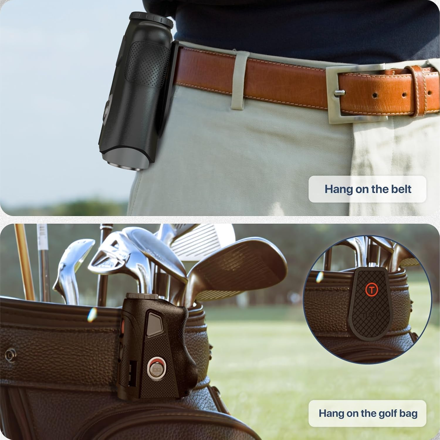 TUSITA Golf Steel HUB - Belt Clip Compatible with Bushnell Magnetic Golf Laser Rangefinders, Magnet Accessories image number 1