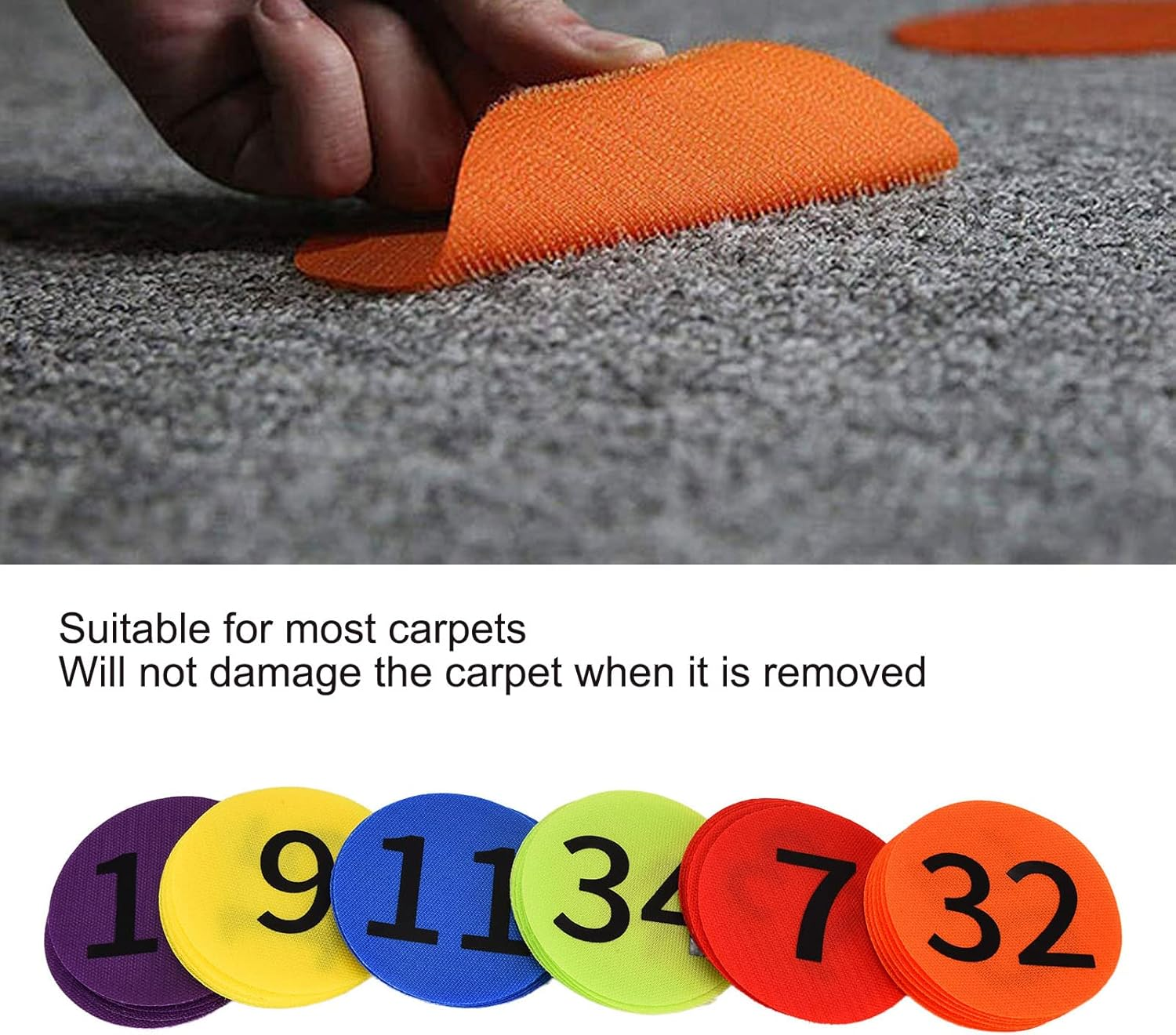 Joyzan Carpet Spots Markers, Carpets Spot Sit Marker 3.9" Classroom Sitting Mats Spot with Numbers 1 to 36 Floor Rug Circles Markers Dots Multicolored for Preschool Kindergarten Elementary Te 36 Pcs image number 5