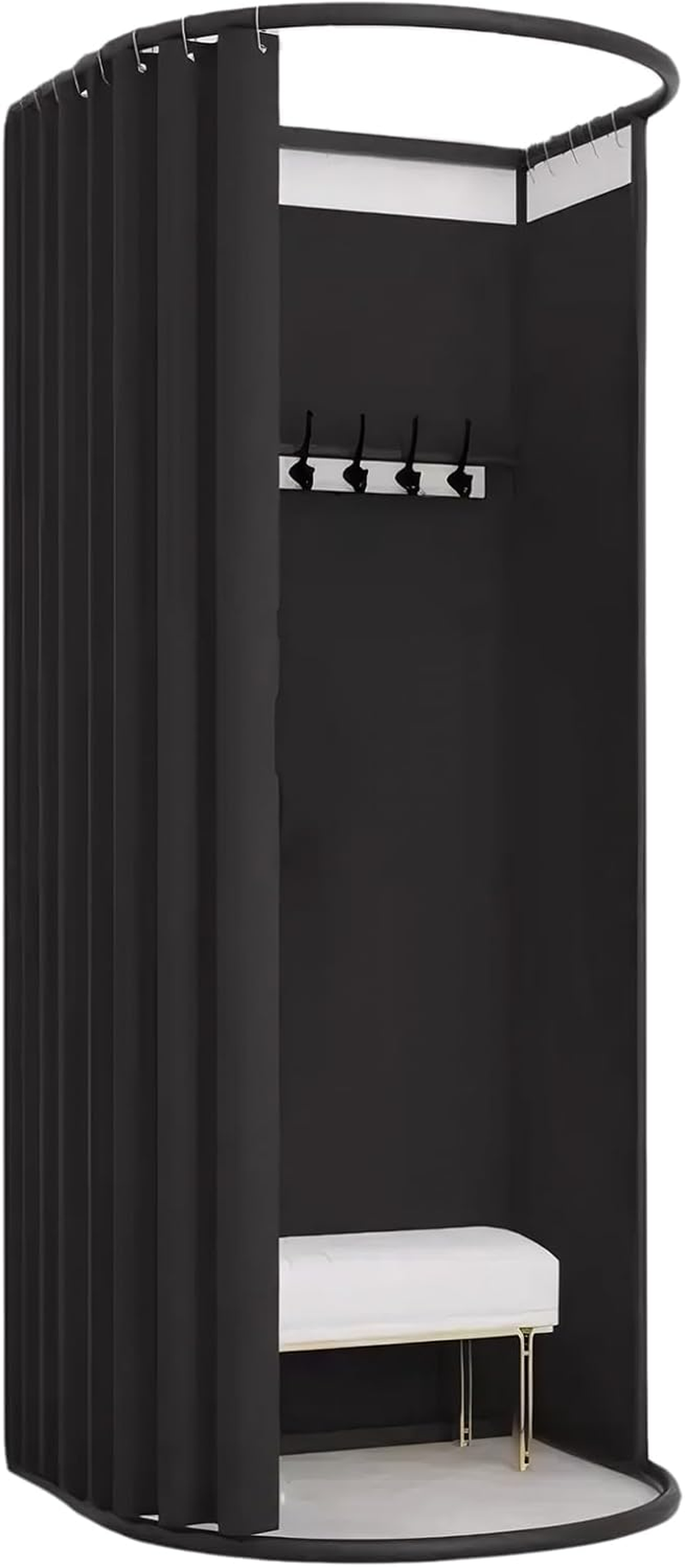 HOOMFIT Movable Fitting Room, Portable Dressing Room Frame with Curtain and Hook,Temporary Privacy Space,Changing Rooms for Clothing Stores,Offices,Studios(35&times;32&times;79Inch (Grey, 100Cm&times;95Cm&times;200Cm)