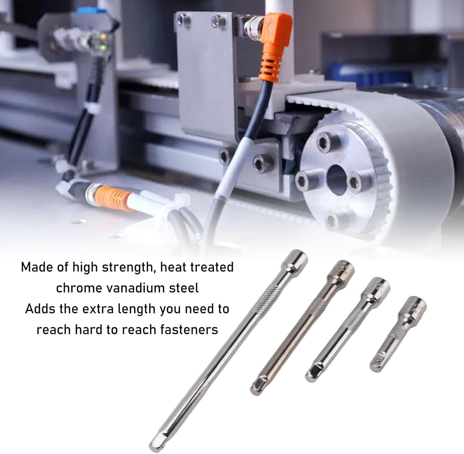1/4 Inch 4 Piece Drive Socket Extension Bar Set Long Shaft Ratchet 50 75 100 150Mm Industrial Mechanical Work Tool