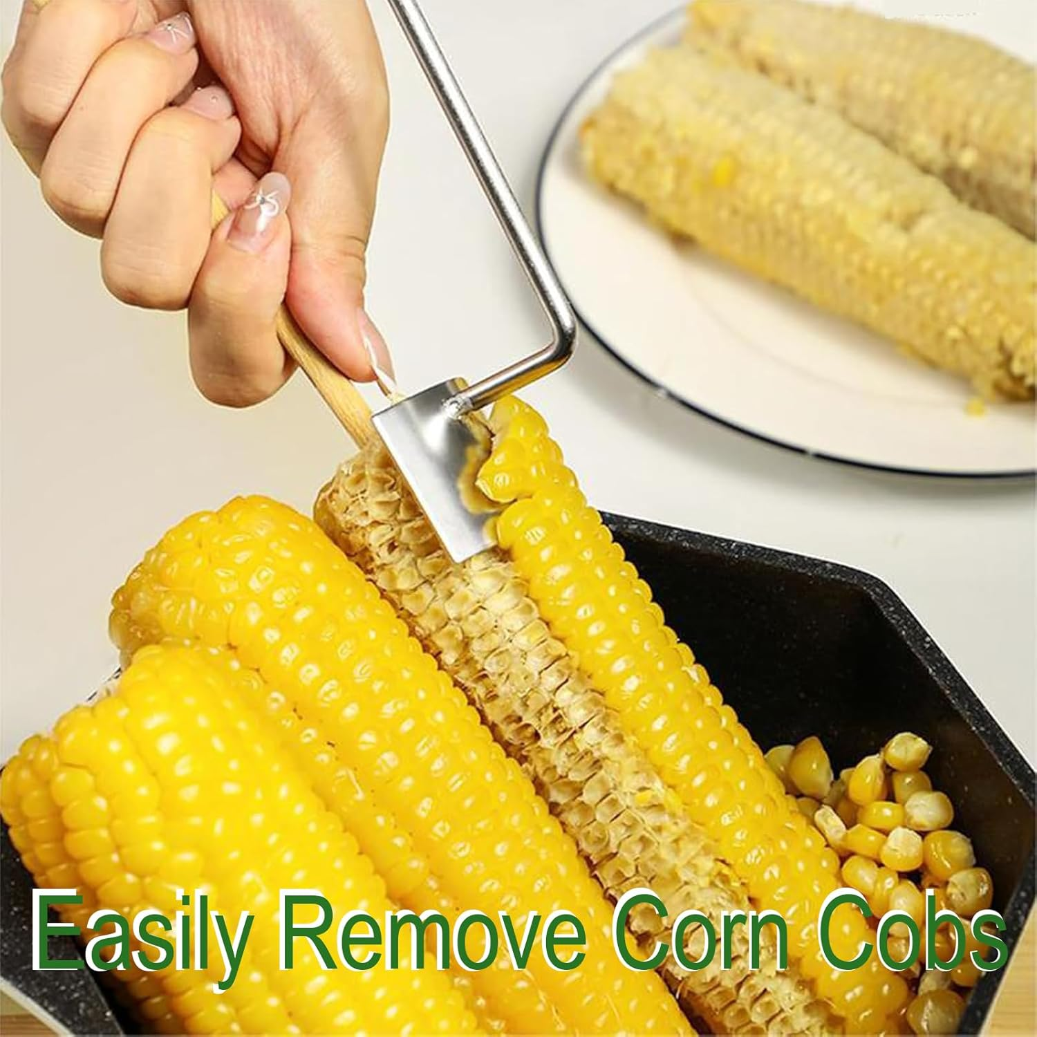 Corn on the Cob Peeler - Stainless Steel Splitter Tool for Home Kitchen, Restaurant, Chef - Easy Clean image number 5