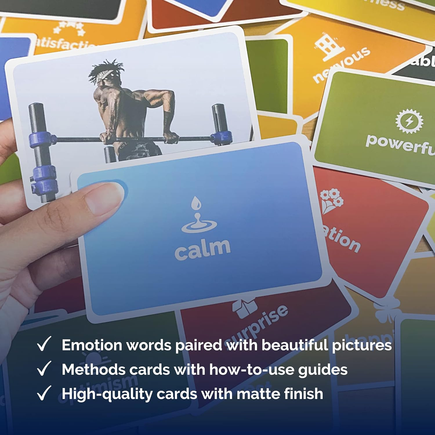 Metafox Emotions Cards | How Do You Feel? | 60 Pleasant & Unpleasant Emotions & 8 Methods Cards | for Emotional Intelligence, Coaching & Therapy - English image number 6