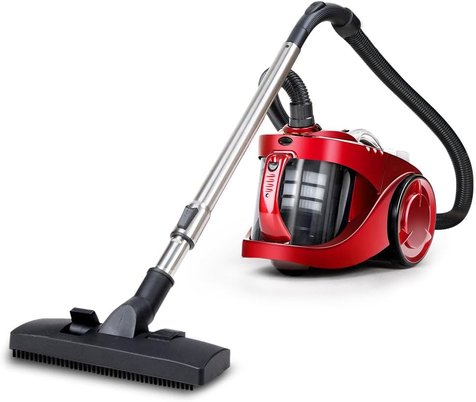 Devanti Vacuum Cleaner Strong Suction Handheld Hand Held Vacuums Bagless 2200W Cyclone Cyclonic Car Cleaners Home Red Compact Dustbuster Sweeper Dust Buster Portable for Car Stairs