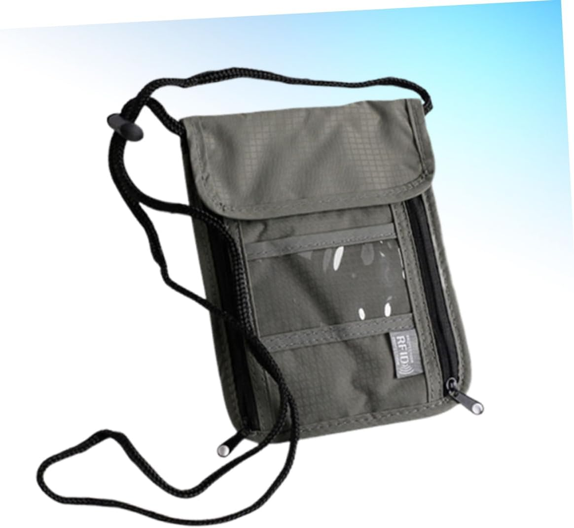 BRIGHTFUFU Travel Wallet Neck Hanging Bag Waterproof Passport Holder Spacious Compartments for Cards and Phone image number 6