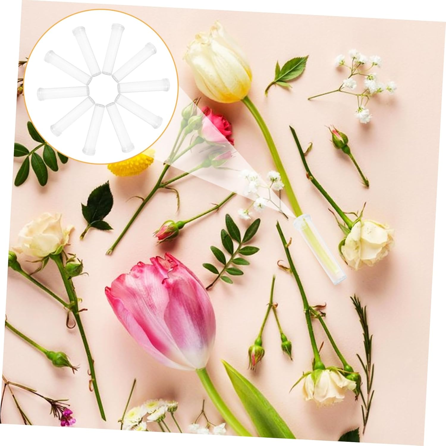 Water Container 200Pcs Plastic Nutrition Tube Long-Lasting Freshness Essential Florist Tool image number 3