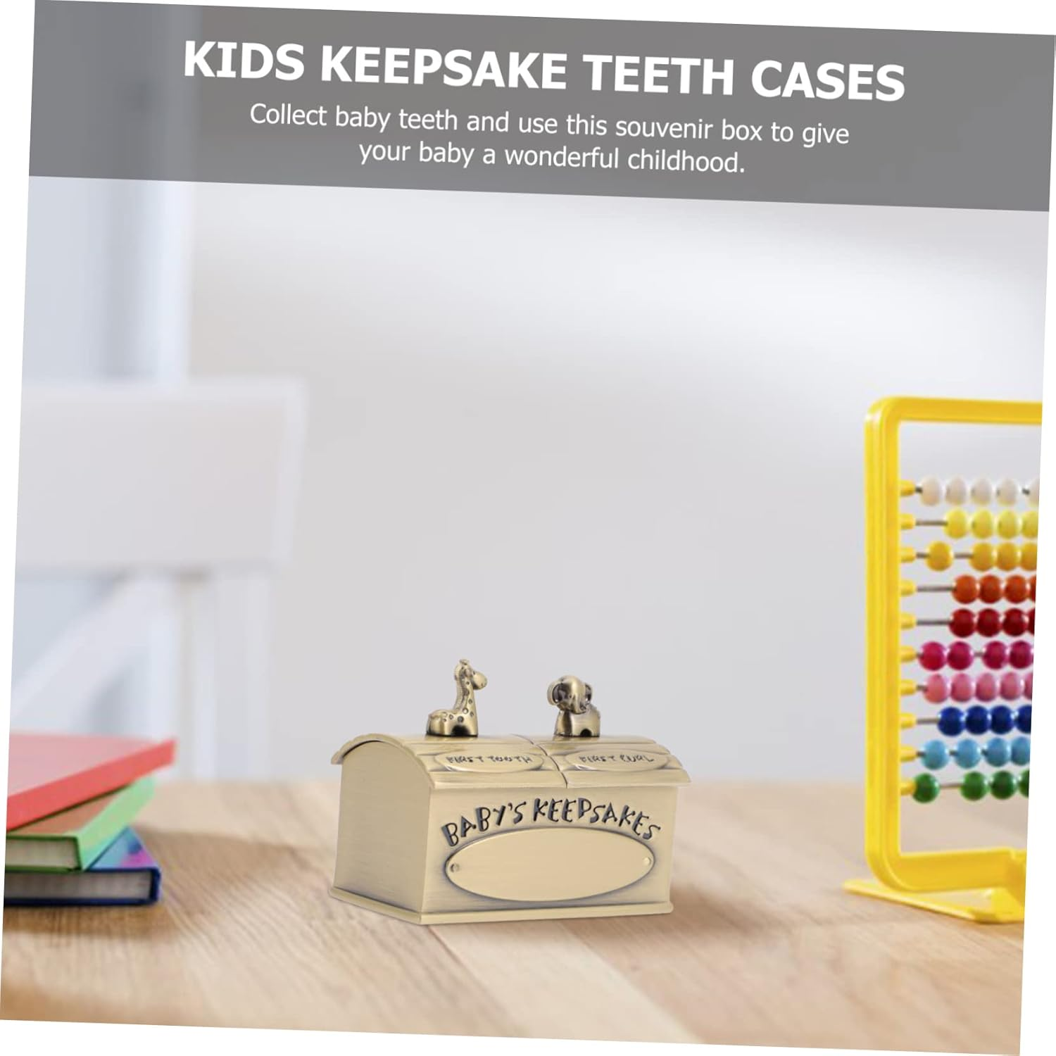 Retro Style Metal Teeth Case Animal Patterns Keepsake Box for Boys Girls image number 6