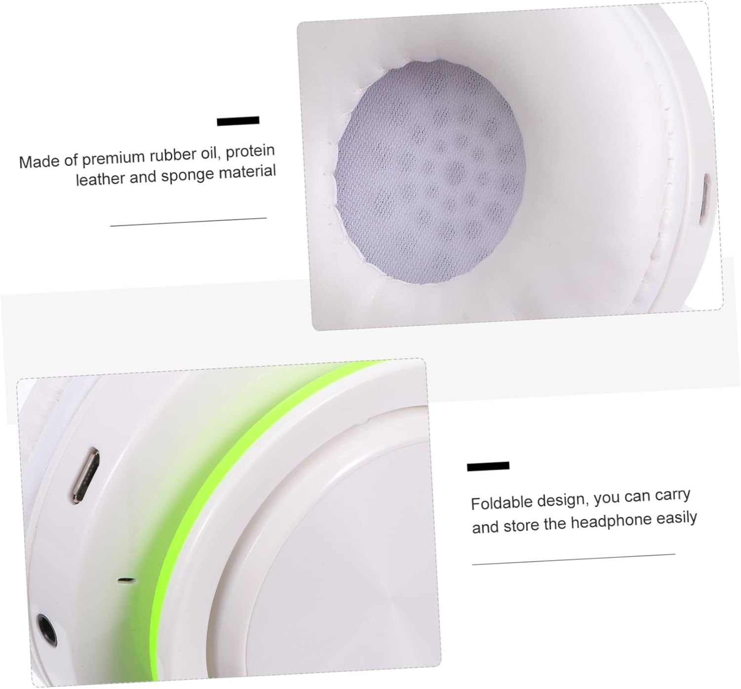 TEHAUX Head-Mounted Wireless Headphones Foldable Design Noise Canceling Feature for Office Use and Cellphone Compatibility image number 3