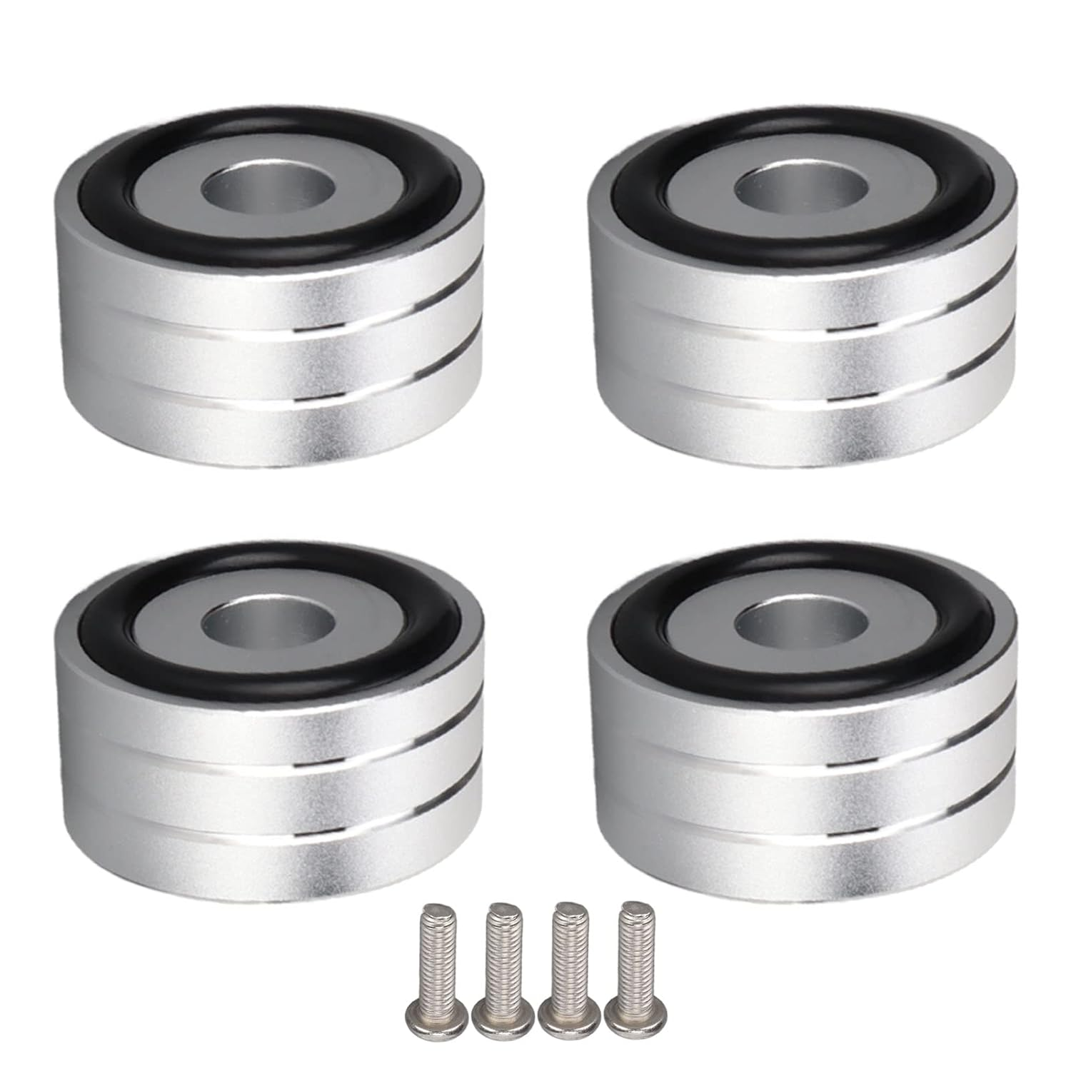 4PCS Speaker Isolation Spikes Vibration Dampening Feet Stands for Subwoofer Turntable Amplifier DAC - Silver (4-Pack) image number 6