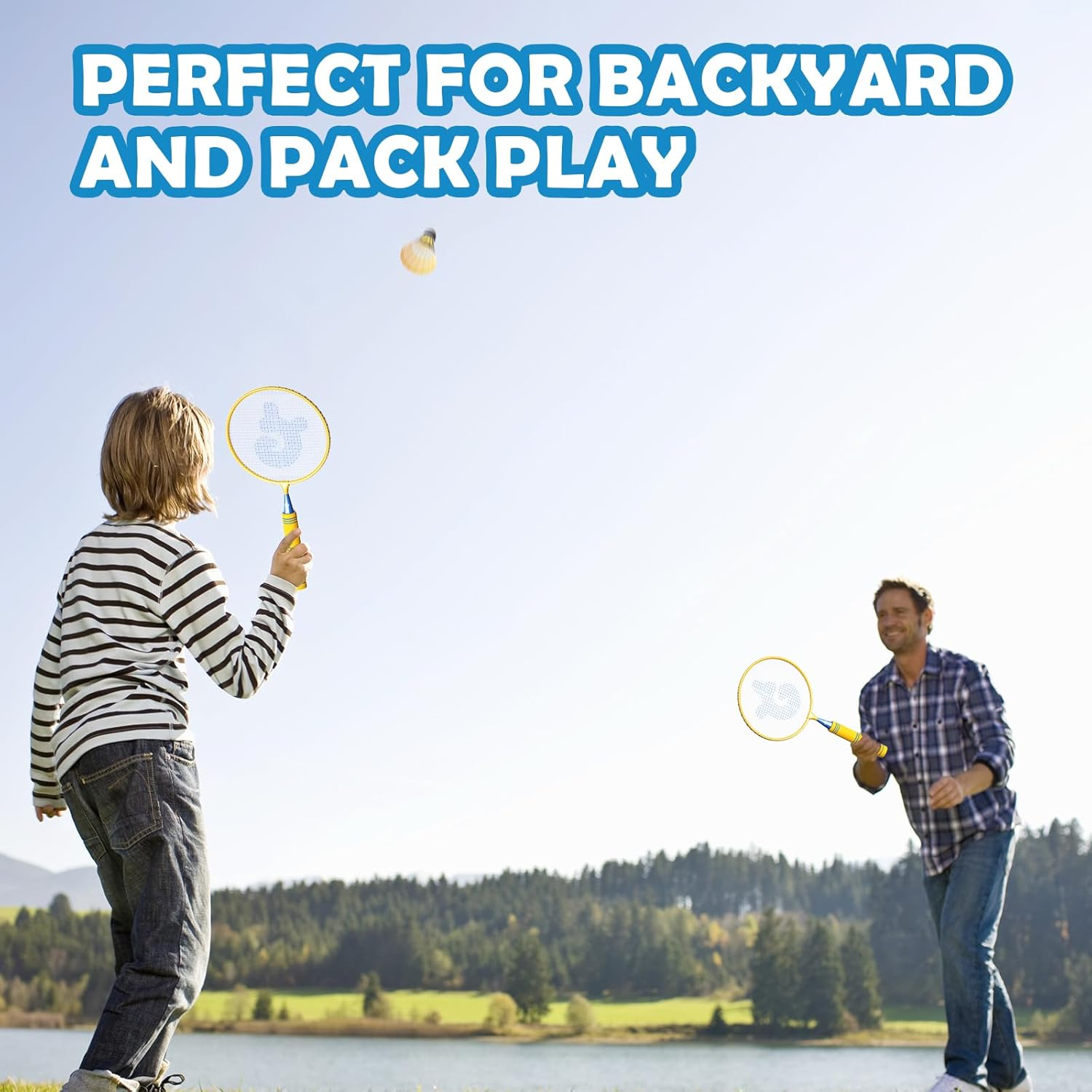 JOY SPOT! Kids Badminton Rackets Set with Soft Grip, Oversize & Lightweight Shuttlecocks Racquet with Carry Bag for Children Youth, 2 Player Sport Game for Indoor Outdoor Backyard image number 4