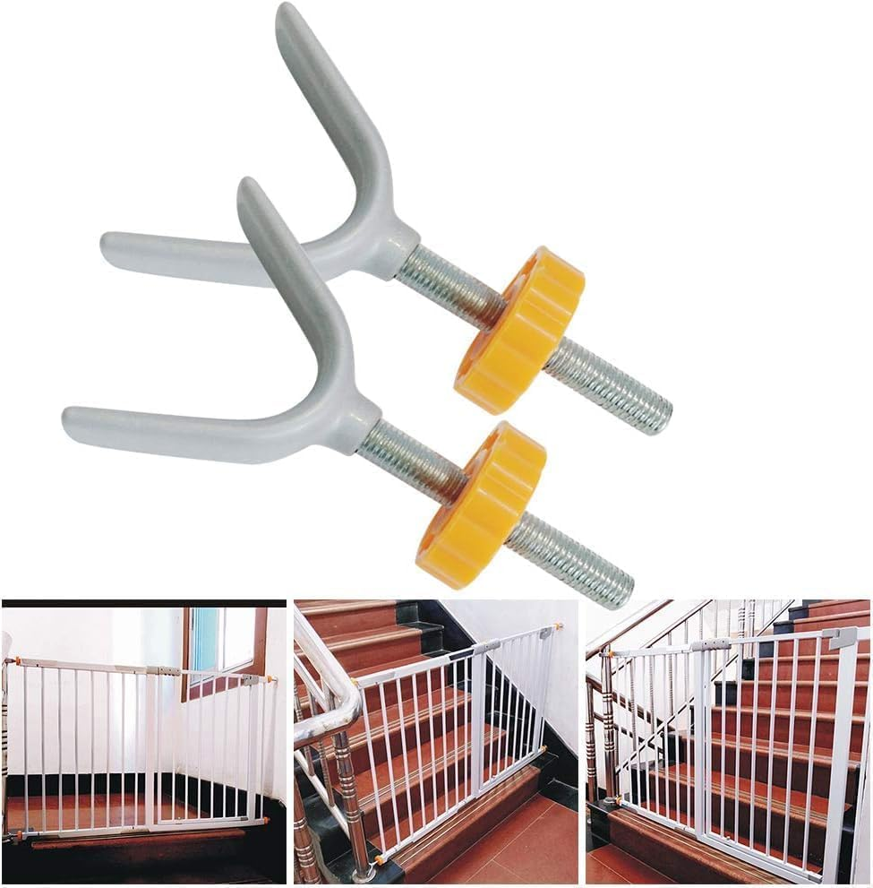 2Pcs Baby & Pet Safety Gate Banister Adapter, M10 (10Mm) Stair Banister Adapter, Extra Long Y Spindle Rods, White image number 3