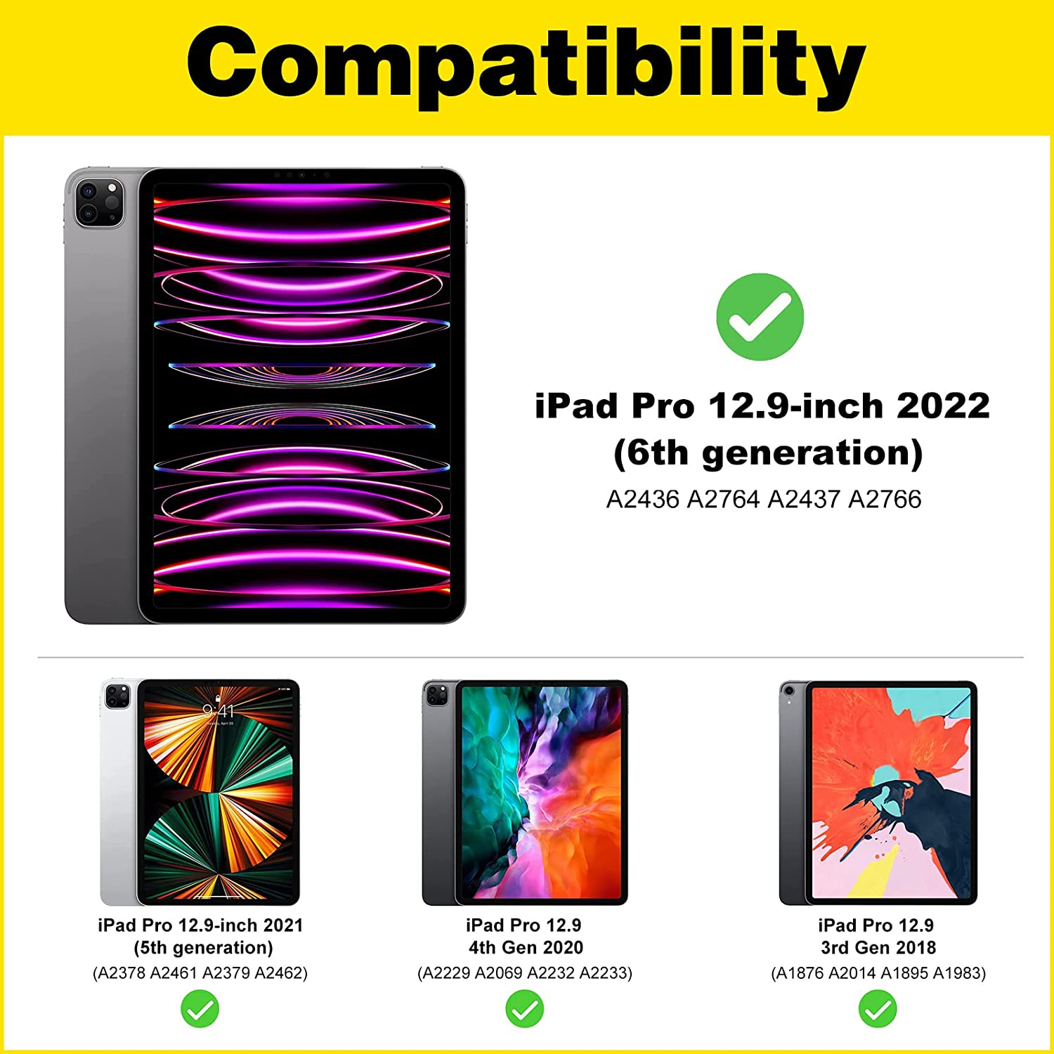 Procase Matte Screen Protector for Ipad Pro 12.9 Inch 6Th Gen 2022/ 5Th Gen 2021/ 4Th Gen 2020/ 3Rd Gen 2018, Anti-Fingerprint Matte Tempered Glass Screen Film Guard for Ipad Pro 12.9" 2022 2021 2020 2018 image number 4
