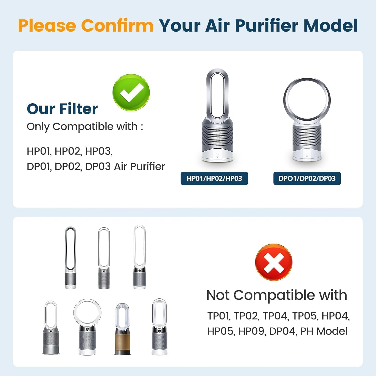 Air Purifier Filter Replacements for Dyson Pure Cool Link DP01, DP02 and Dyson Pure Hot Cool Link HP01, HP02, HP03, Part # 968125-03# 305214-01# 305214-01 image number 2