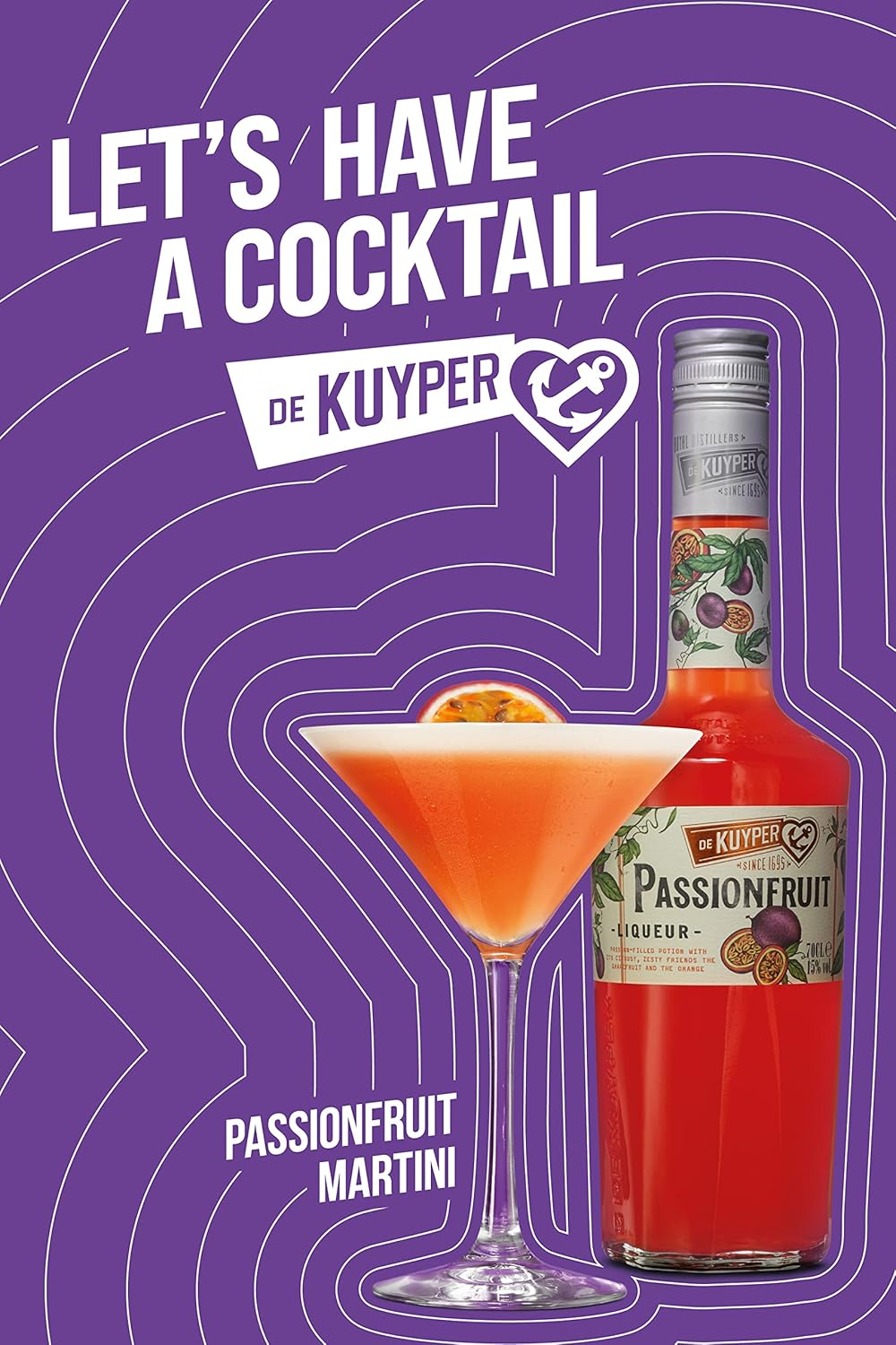 De Kuyper Passion Fruit Liqueur I 50Cl I 15% ABV I Sweet and Tangy Liqueur Made with Fresh Passion Fruit I Perfect for Tropical Cocktails, Mocktails, and Exciting Creations image number 1