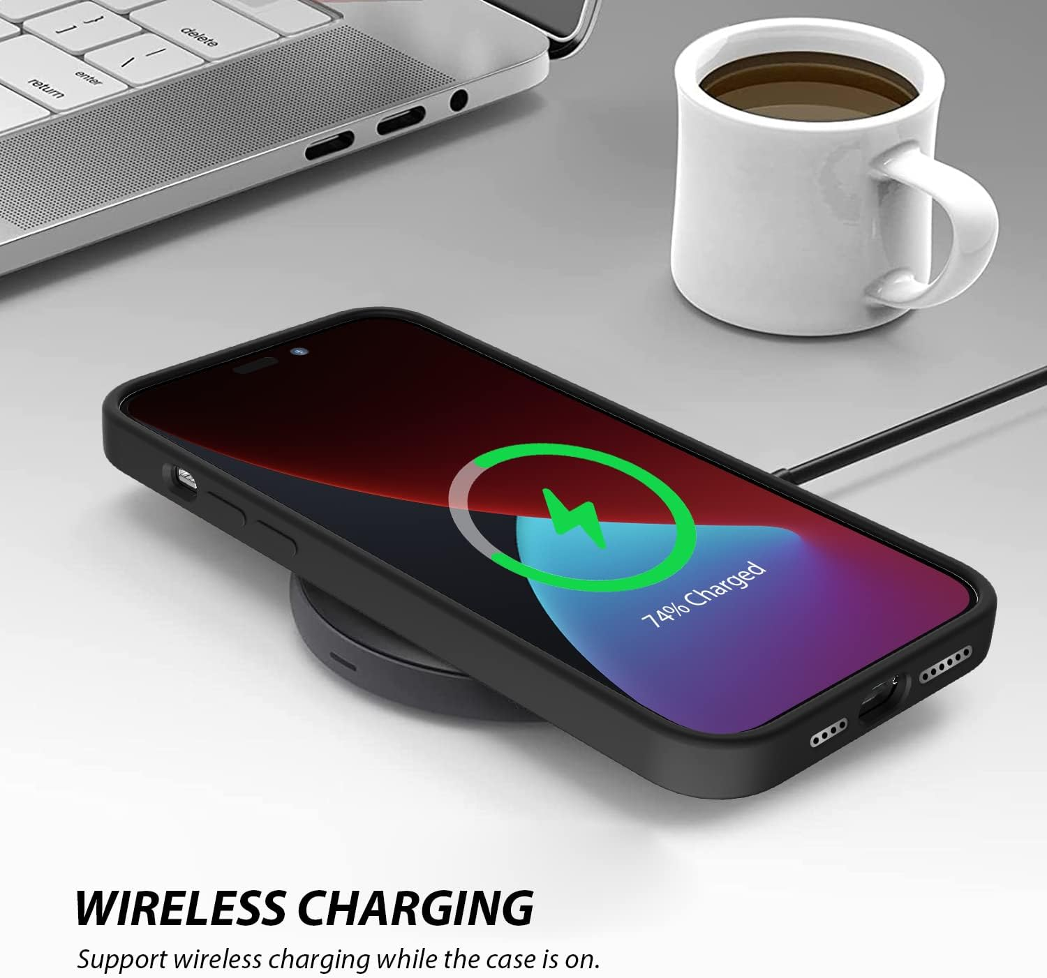 ZUSLAB Case for Iphone 14 Pro Max Case Real Liquid Silicone Anti-Scratch Gel Rubber Shockproof Cover with Soft Microfiber Lining Drop Full Protection for Apple (2022) - Black image number 4