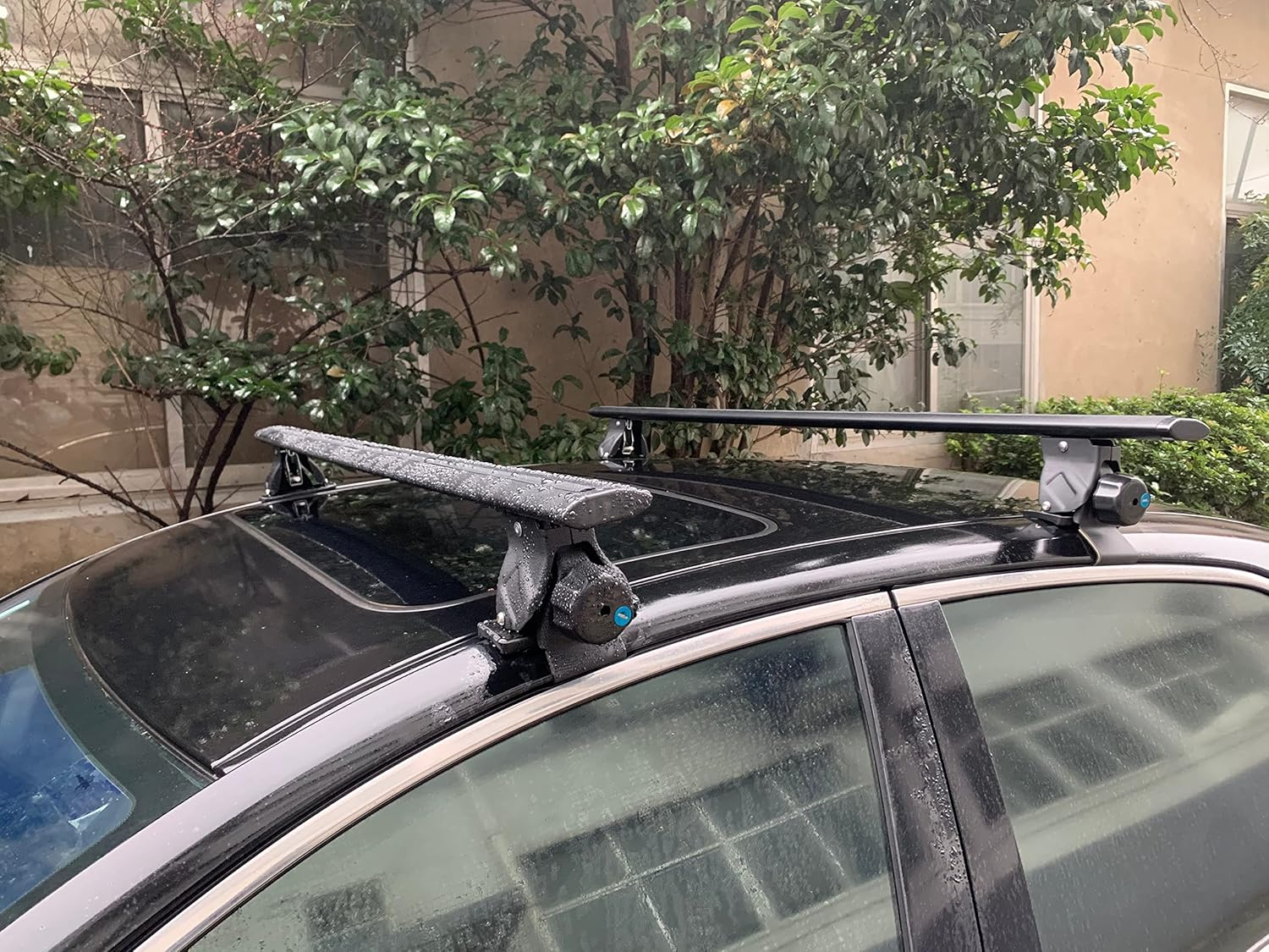 Elora Car Roof Rack Cross Bars Luggage Carrier Vehicle Adjustable 130Cm Black image number 3