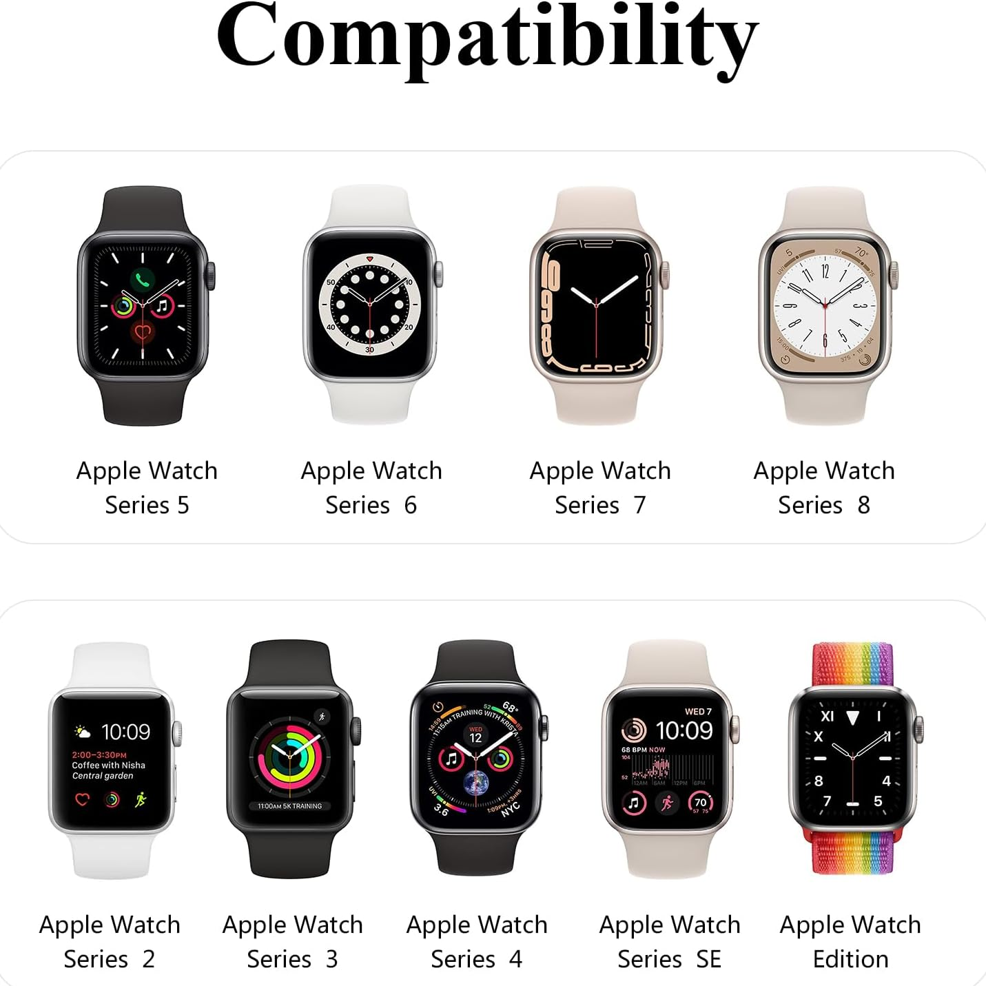 Leonids 6 Pack Slim Bands for Apple Watch Band 49Mm 46Mm 45Mm 44Mm 42Mm 41Mm 40Mm 38Mm for Women Men, Soft Silicone Sport Strap for Iwatch Ultra 2/1 SE 2/1 Series 10 9 8 7 6 5 4 3 2 1 image number 5