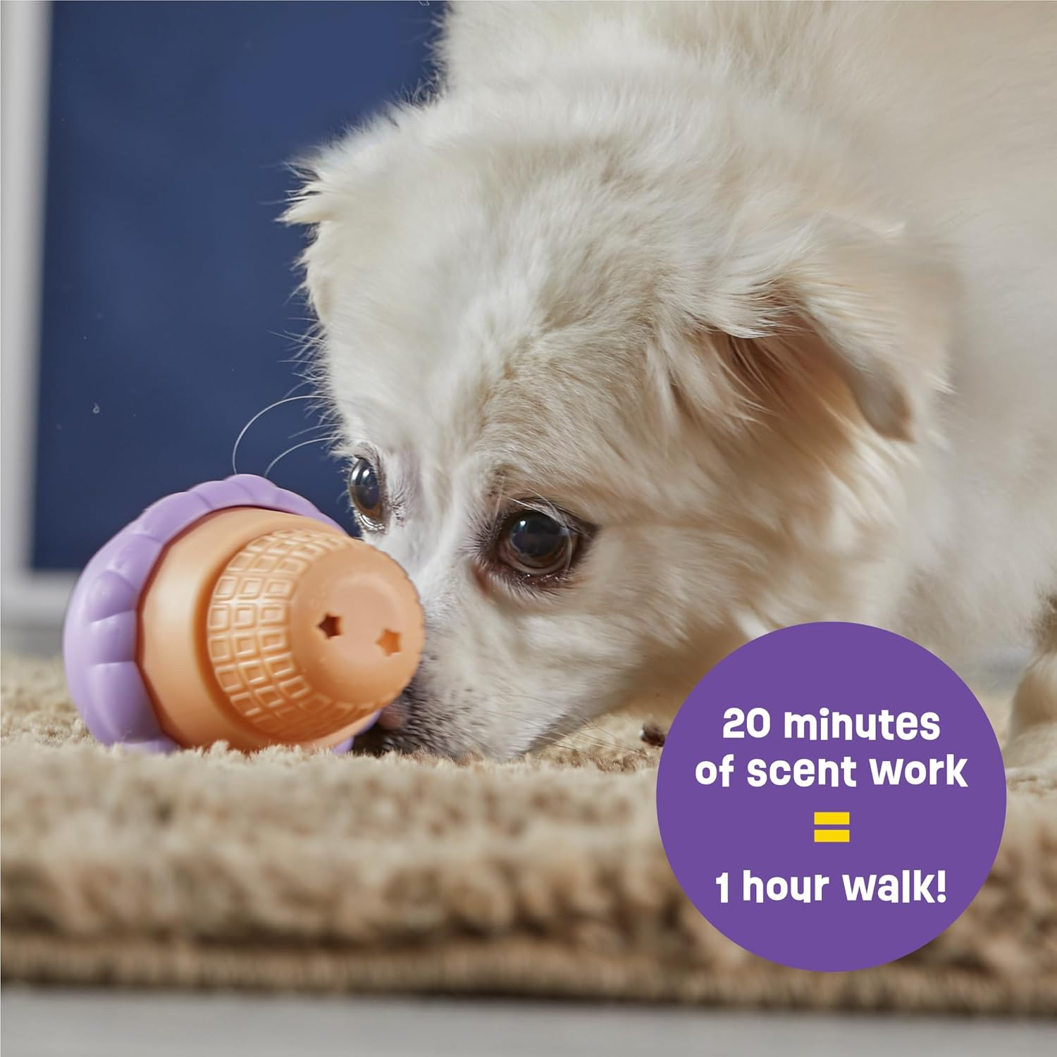 Brightkins Small Ice Cream Cone Treat Dispenser - Dog Toys, Treat Dispenser for Dogs