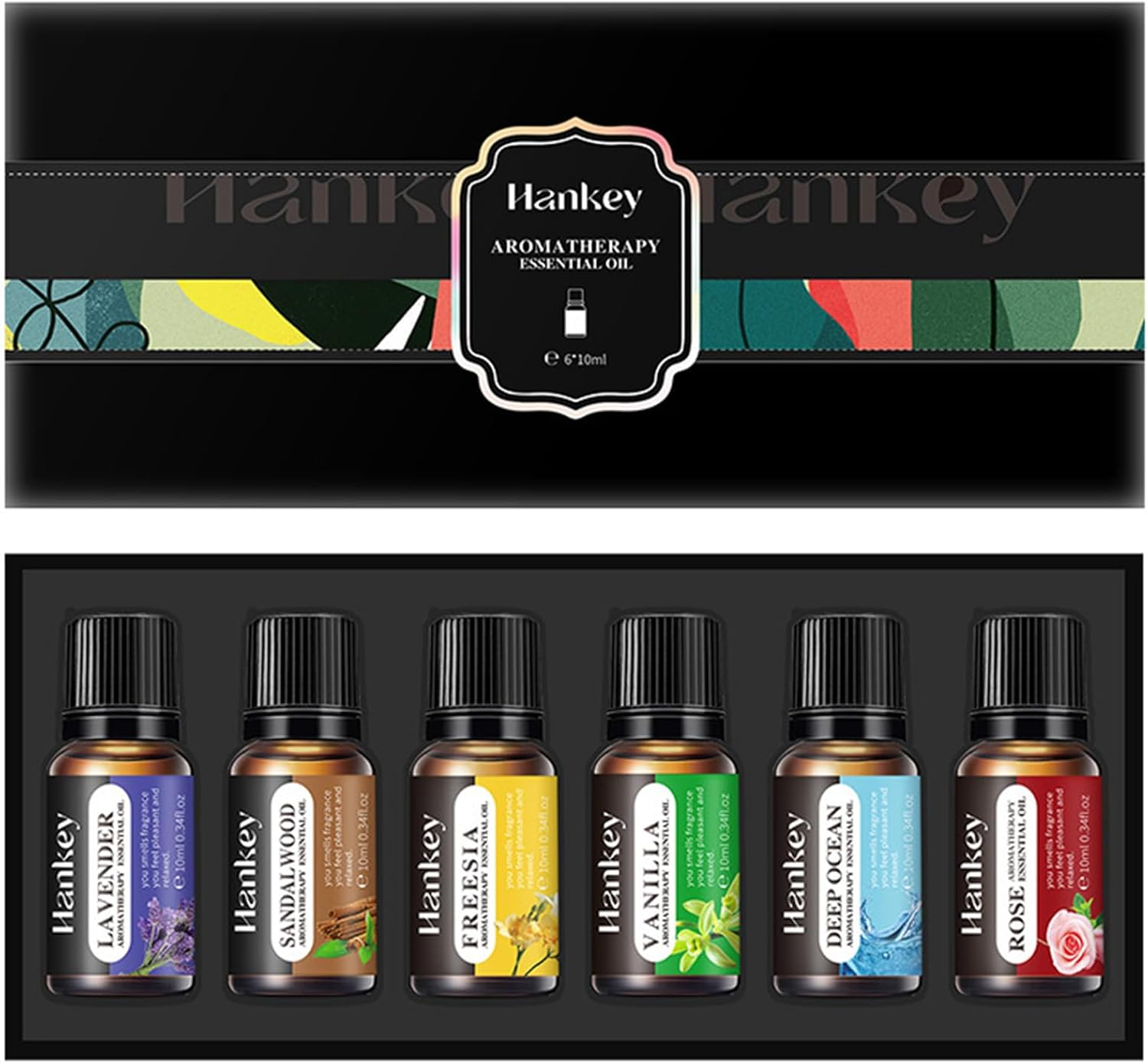 Essential Oils Set, Starter Kit Oils for Diffusers for Home, Aromatherapy Oils Gift Set 6 * 10 Ml - Rose, Lavender, Freesia, Deep Ocean, Sandalwood, Vanilla for Any Occasion image number 4