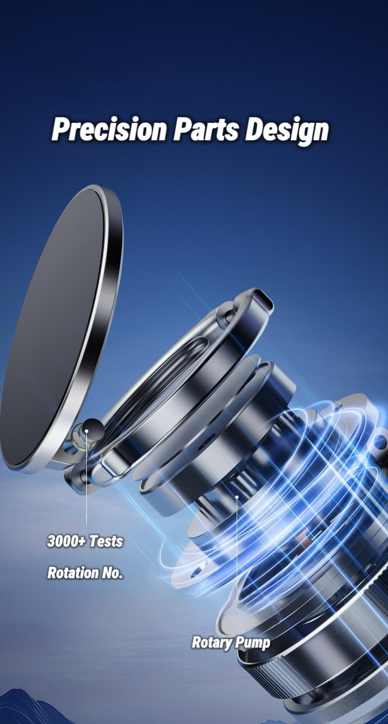 [2025 Upgraded] Mernard Magnetic Phone Holder Mount with Vacuum Suction Base, 360&deg; Rotatable & Foldable Car Phone Mount for Dashboard/Windscreen/Desk image number 5