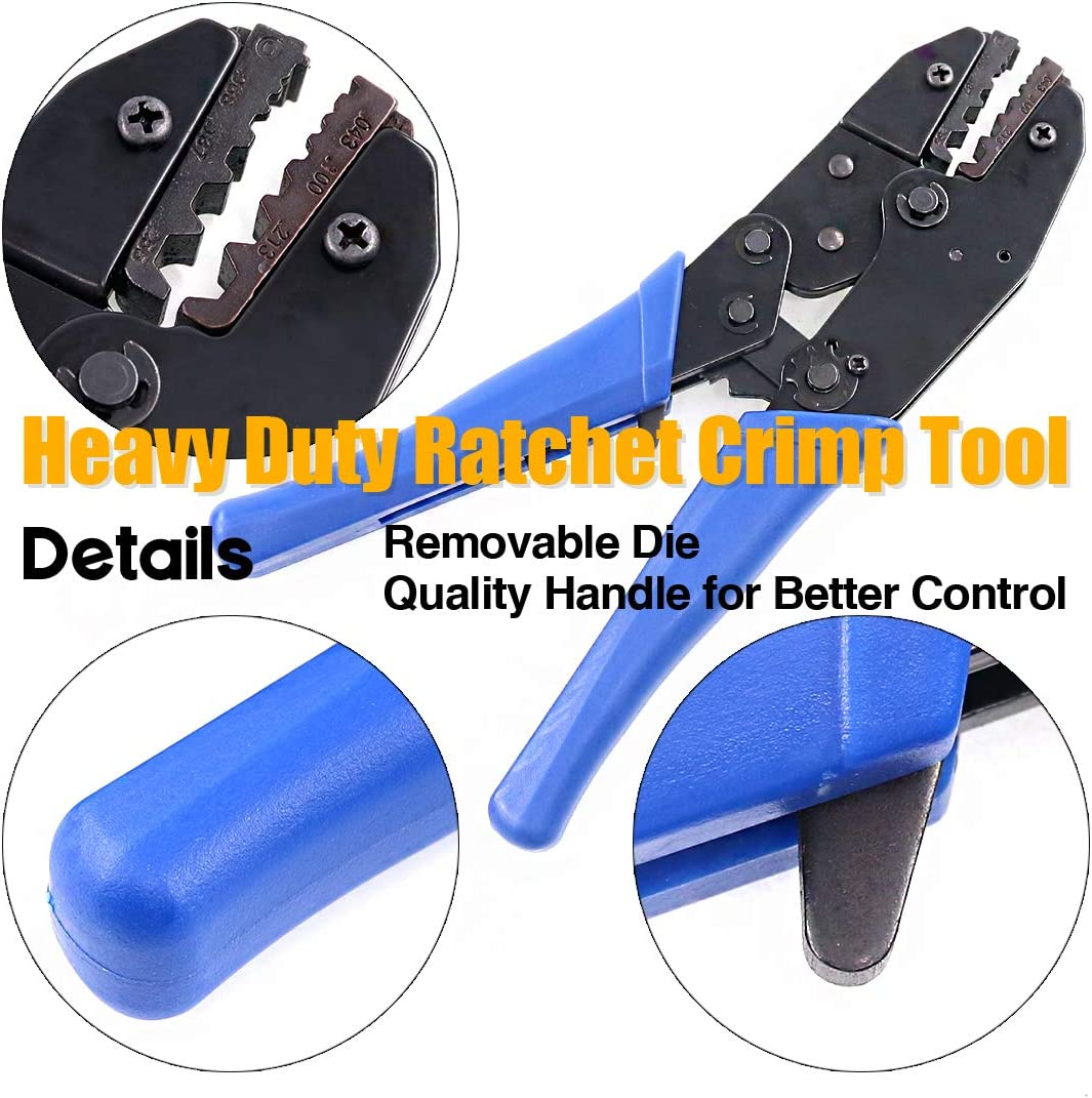 Swpeet 14Pcs Professional Coaxial Cable Tool Kit, Ratcheting Wire Terminal Coaxial Cable Tool Kit with 1Pcs Cable Stripper and 10Pcs 50 Ohm BNC Crimp Male/Straight Connectors for Coax Connectors image number 4