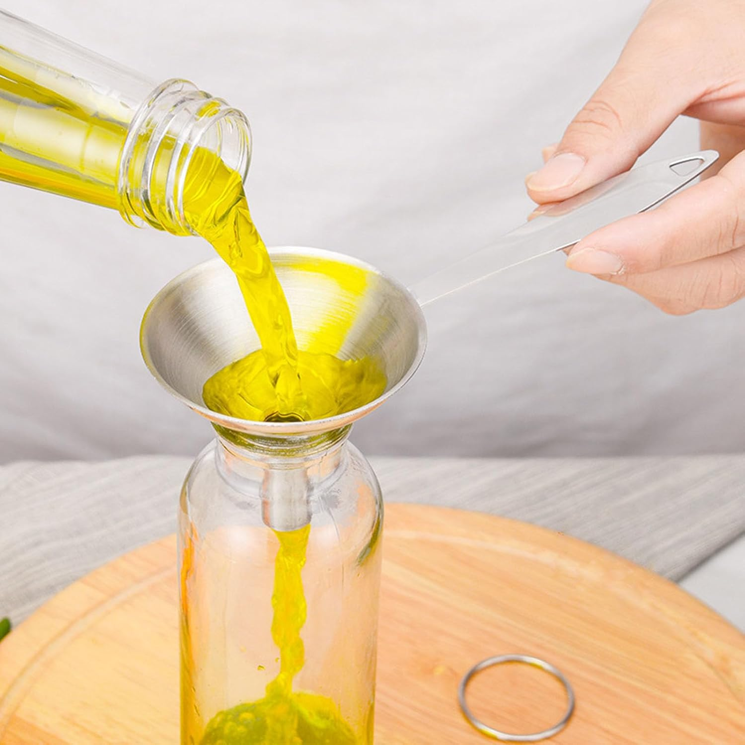 Stainless Steel Funnel, 3Pcs Mini Filling Kitchen Funnel Food Grade Metal Small Funnels for Filling Bottles, Transferring Essential Oils Liquid Fluid, and Dishwasher Safe image number 2