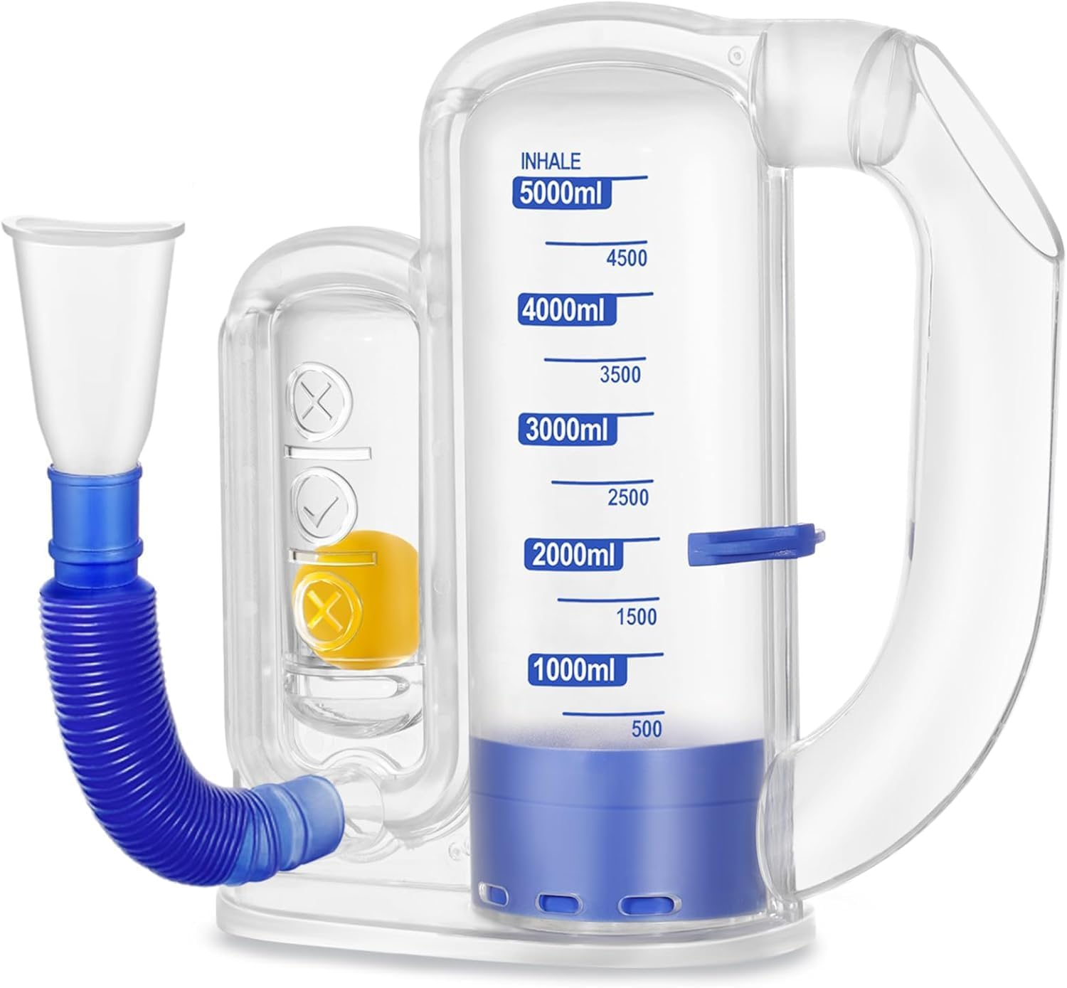 Incentive Spirometer Adult, Breathing Exercise Device for Lungs, Deep Breathing Trainer for Adults - 5000Ml Volume Measurement with Flow Rate Indicator image number 2