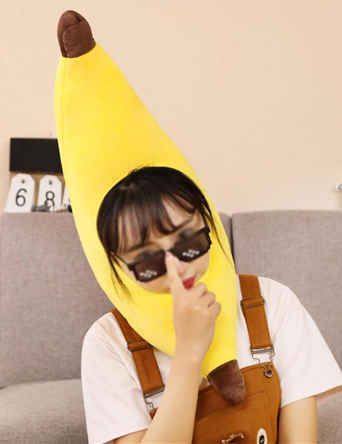 Fesfun Banana Hat Animal Costume Accessories Cap Funny Gift Halloween Easter Party Birthday Christmas Head Cover Mask Headgear Hood Headpiece Clothing Kids Adult Children Women Cosplay image number 4