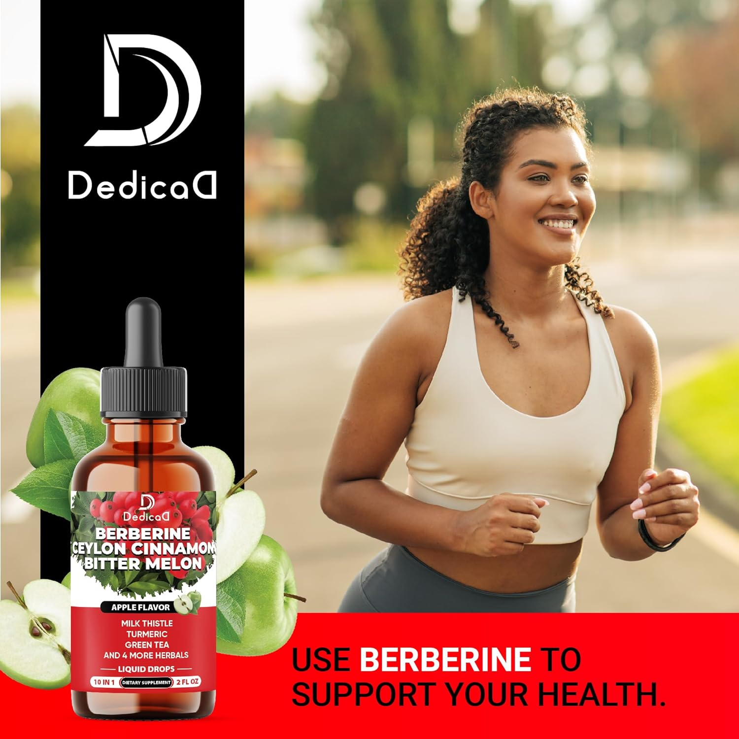 DEDICAD 10In1 Berberine Hcl Drops - Liposomal Berberine Liquid - Activator Berberine with Ceylon Cinnamon, Bitter Melon, and 7 More - 60Ml image number 4