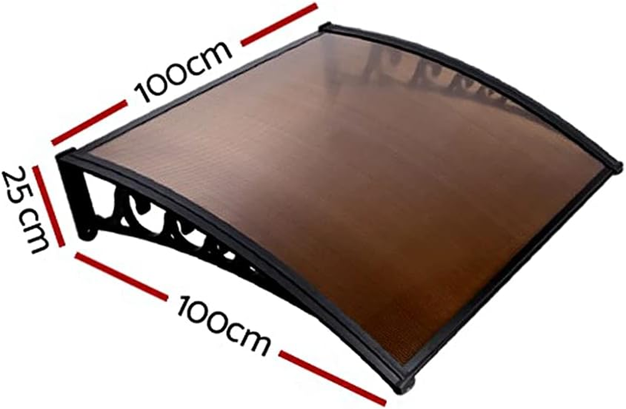 Instahut DIY Window Door Awning Brown 1 X 1M image number 2