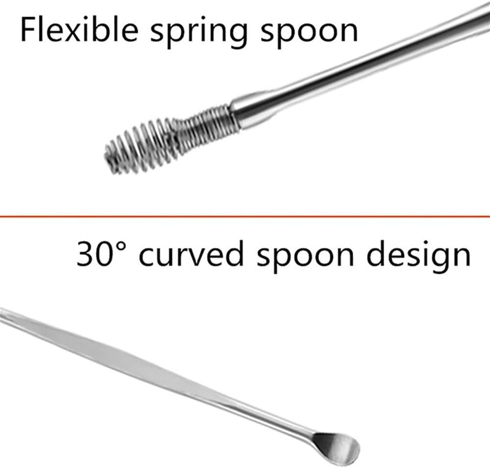 7-Piece Stainless Steel Ear Wax Remover Kit - Ear Pick & Ear Cleaning Tools with Storage Box, Safe Earwax Curette Scoop Set for Adults & Kids