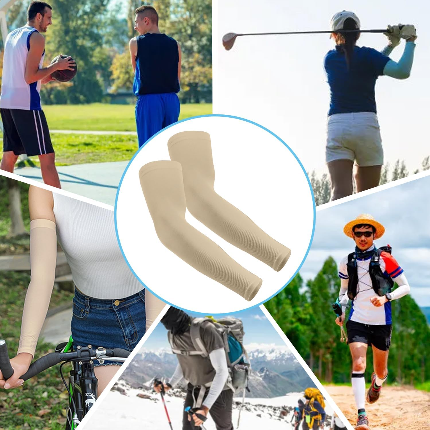 Arm Sleeves for Women Men Youth|Upf 50 Arm Warmers UV Sun Protection Arm Cooling Sleeves, H HOME-MART One Size Sun Protection Arm Sleeve Cover Tattoo image number 4