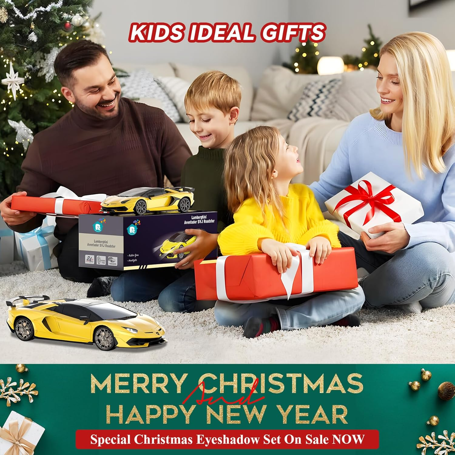 Remote Control Car for Lamborghini, Officially Licensed 1:16 Scale Lambo Hobby Rc Cars with Headlight, 2.4Ghz Race Car Toys for Boy Girl 4-12 Years Old, 12Km/H, Birthday Gift, Yellow image number 3